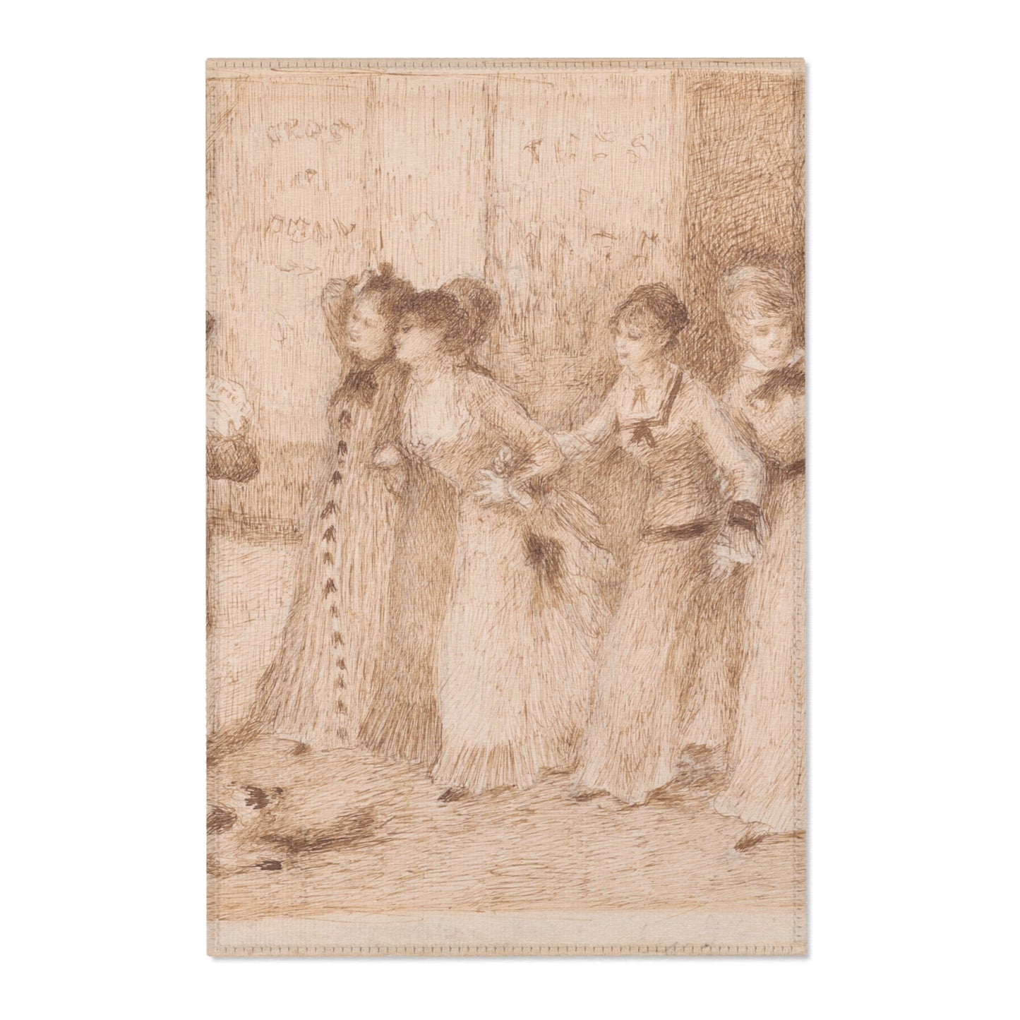 Pierre-Auguste Renoir - Workers' Daughters on the Outer Boulevard (Illustration for Émile Zola's L'Assommoir ) | Area Rug