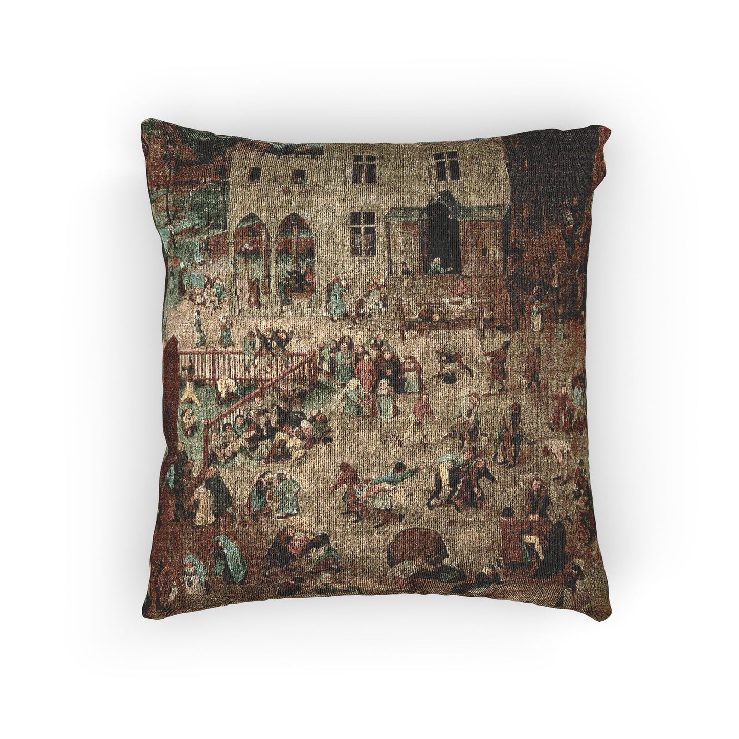 Pieter Bruegel the Elder - Children’s Games - Google Art Project | Woven Pillow