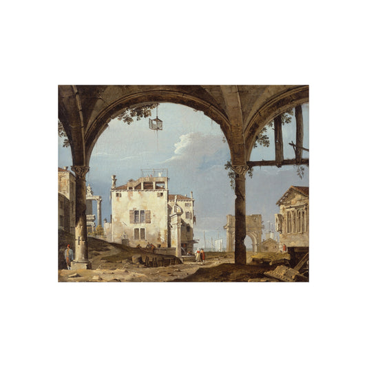 Portico with a Lantern (follower of Canaletto) Fine Art Poster