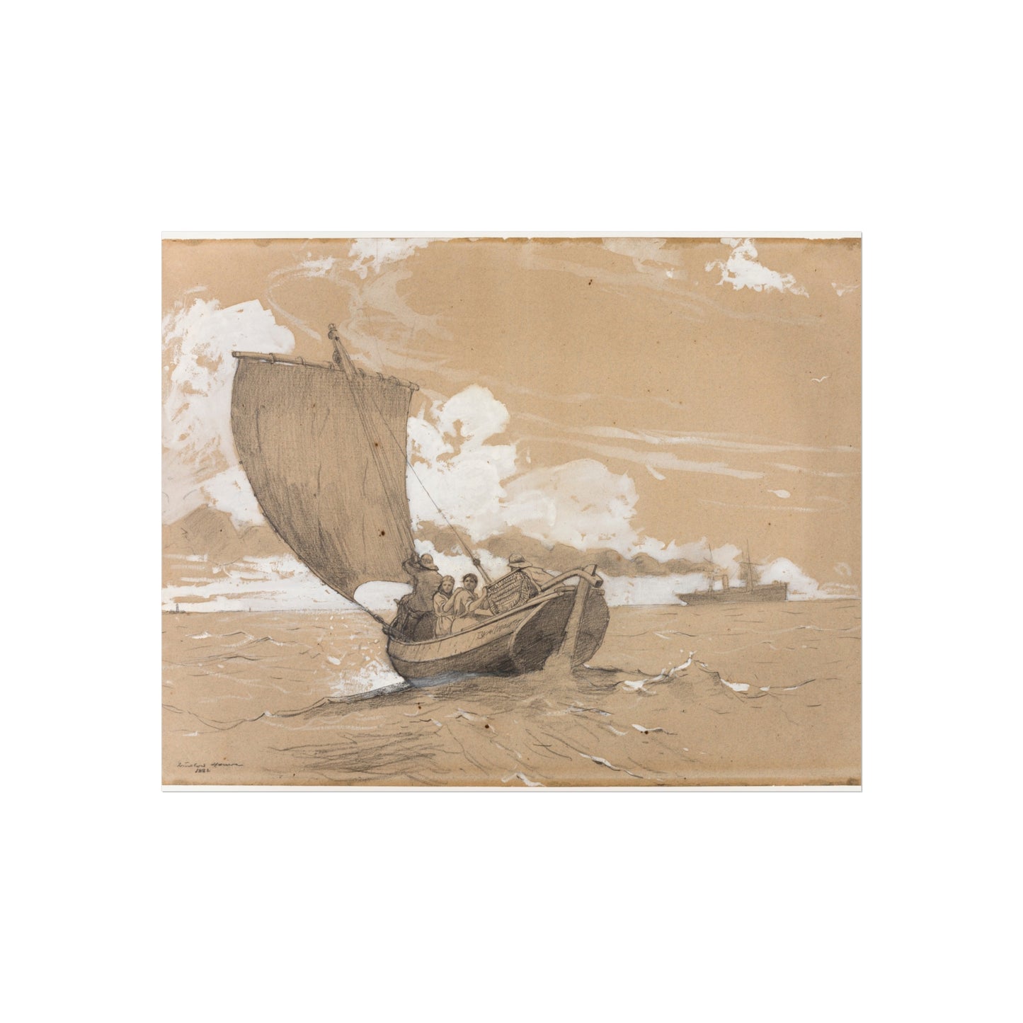 Winslow Homer - Fishing off Scarborough | Fine Art Poster