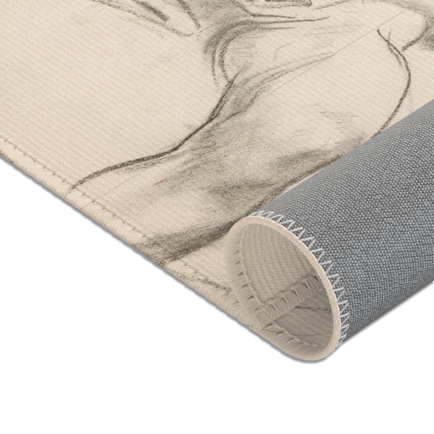 John Singer Sargent - Bound Man (recto); Sketch of Bound Man (verso) | Area Rug