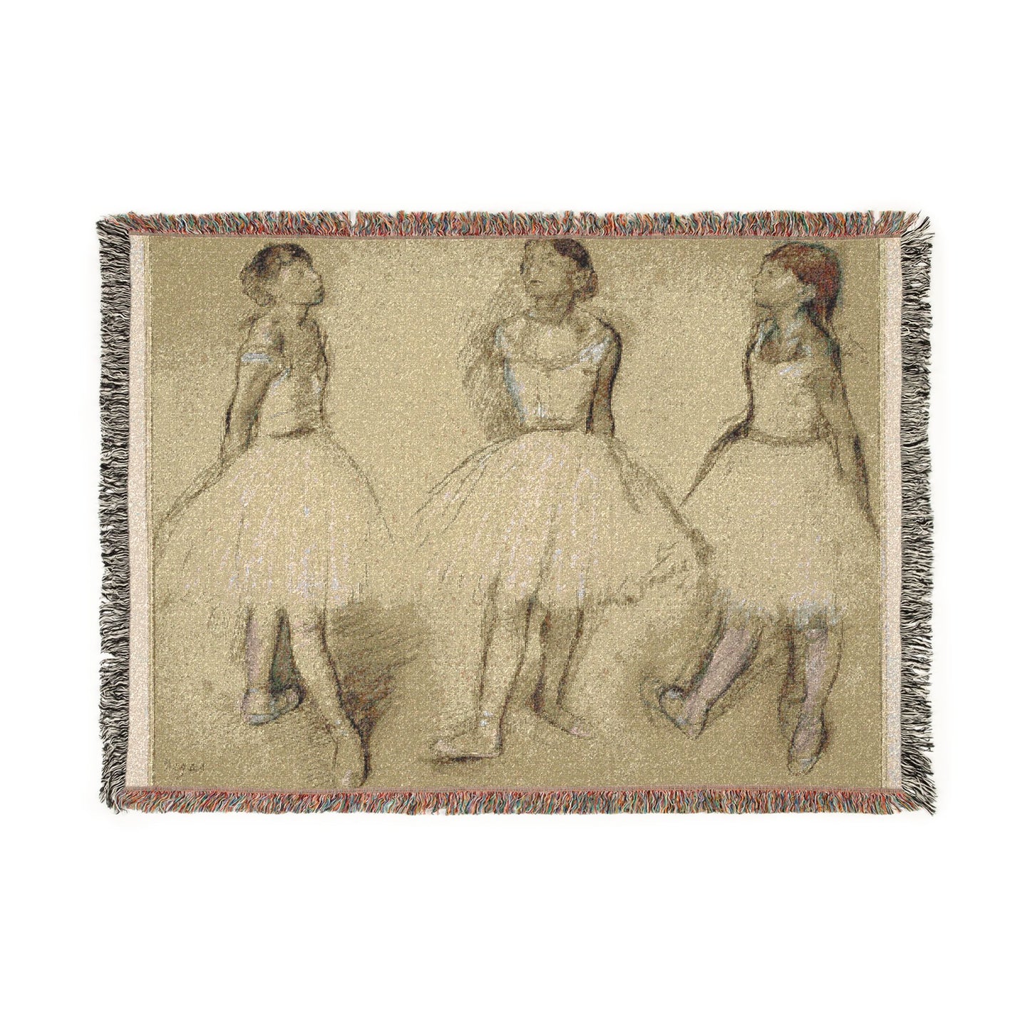Hilaire Germain Edgar Degas - Three Studies of a Dancer in Fourth Position | Woven Tapestry Blanket