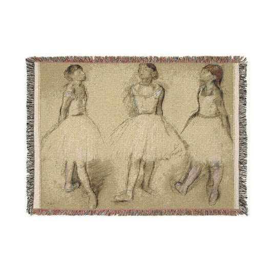Three Studies of a Dancer — Degas Tapestry Blanket