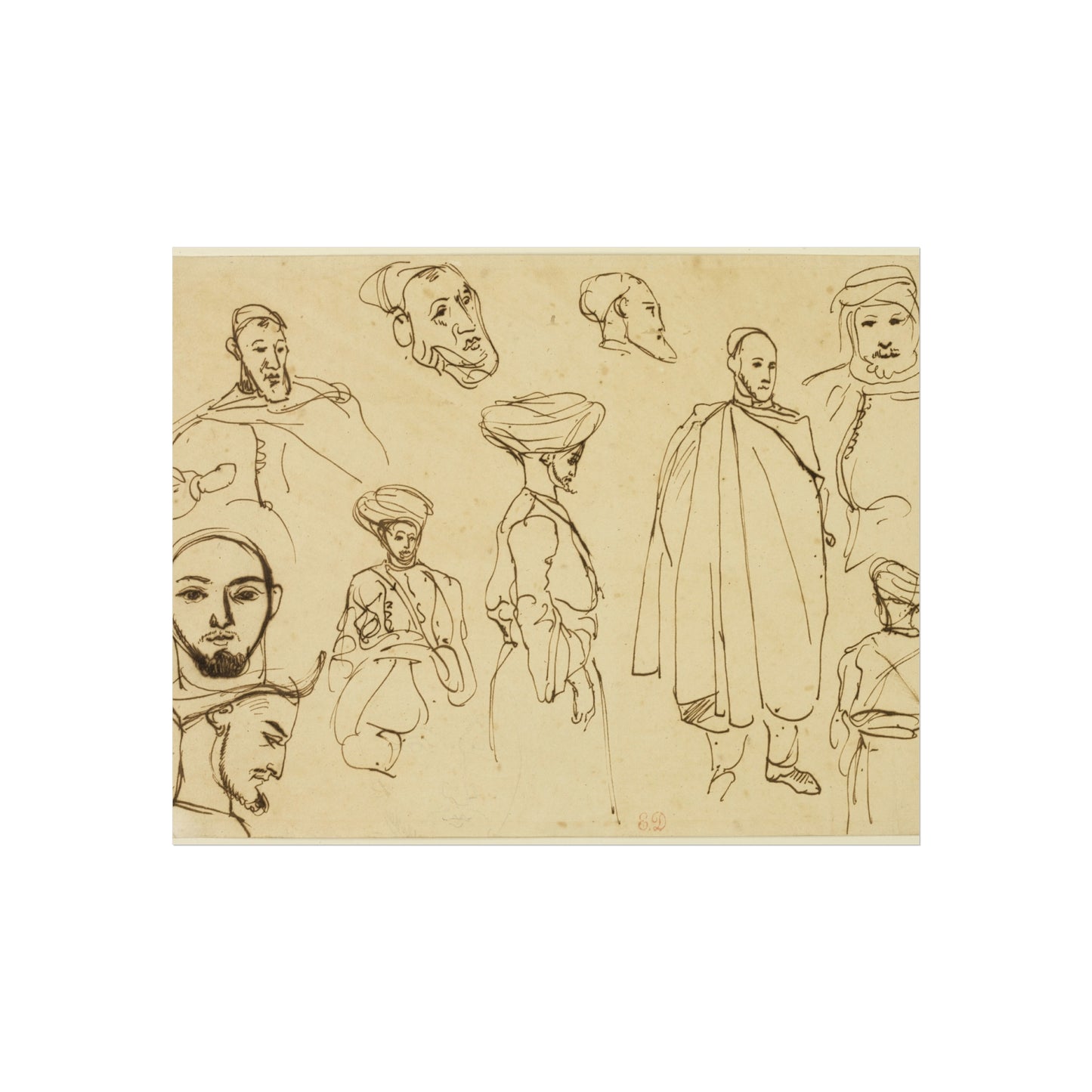 Eugène Delacroix - Sketches of Algerian Men | Fine Art Poster