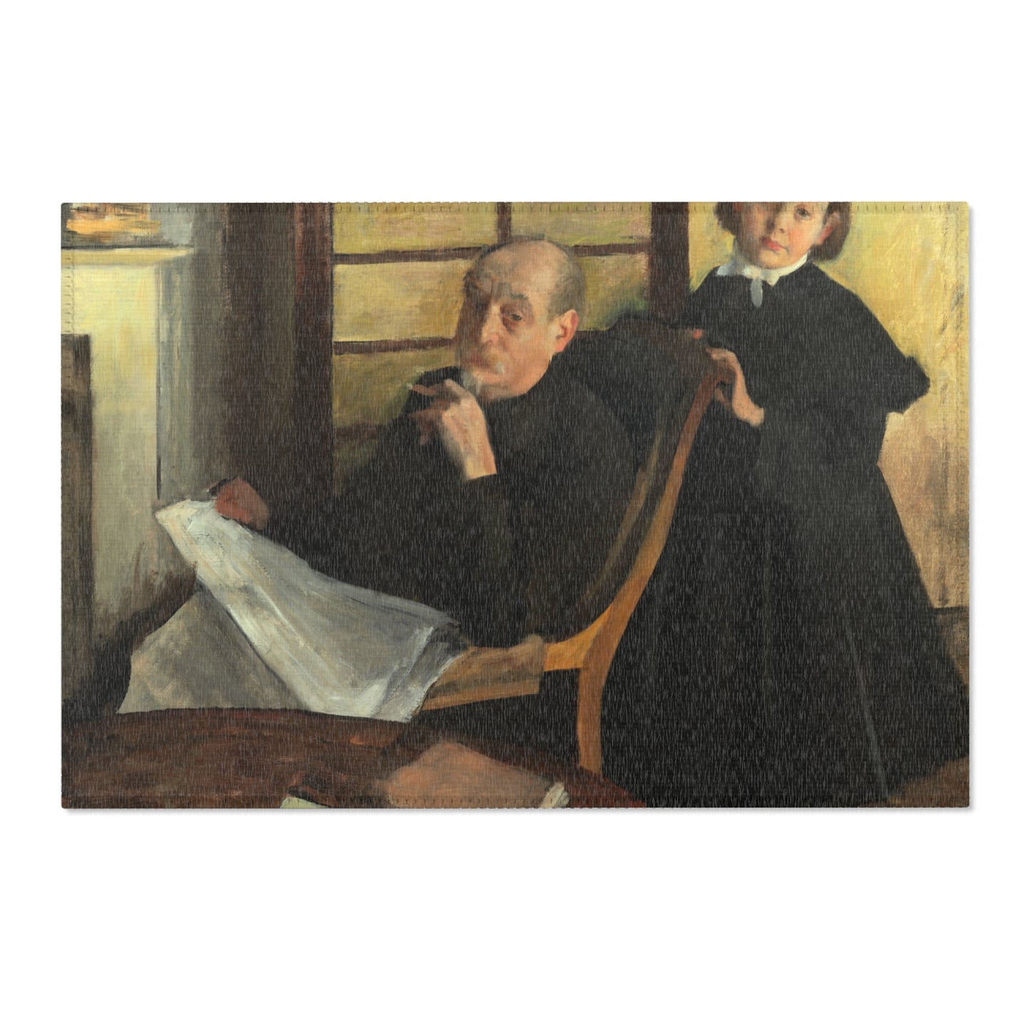 Hilaire Germain Edgar Degas - Henri Degas and His Niece Lucie Degas (The Artist's Uncle and Cousin) | Area Rug