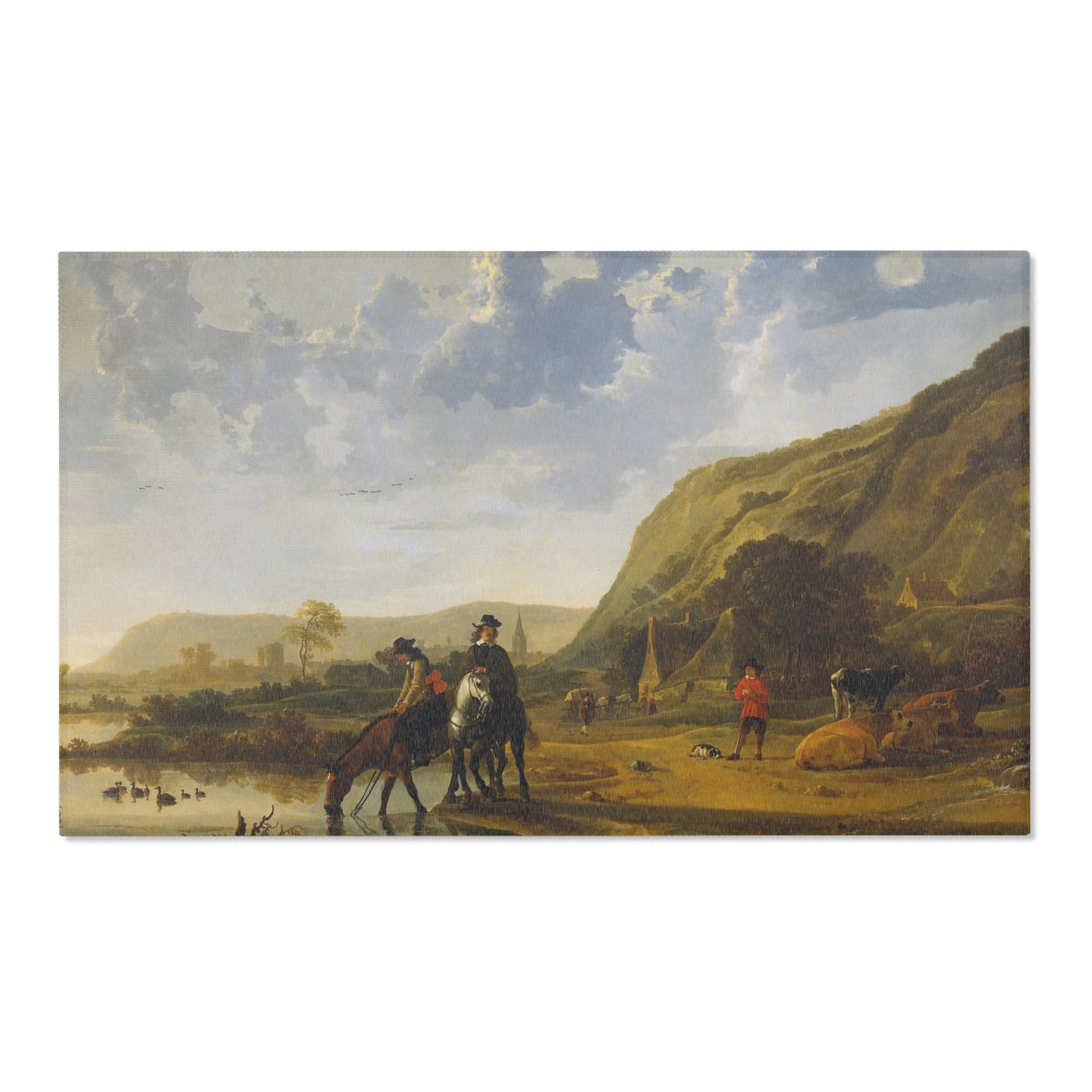 Aelbert Cuyp - Rivierlandschap met ruiters - Google Art Project | Area Rug