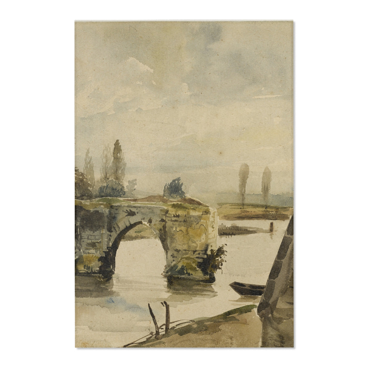 The Old Bridge at Mantes — Delacroix Area Rug