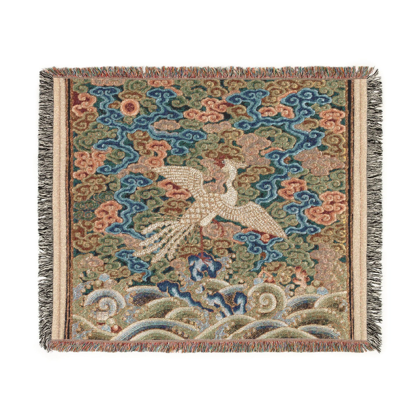 148_rank-badge-with-silver-pheasant | Woven Tapestry Blanket