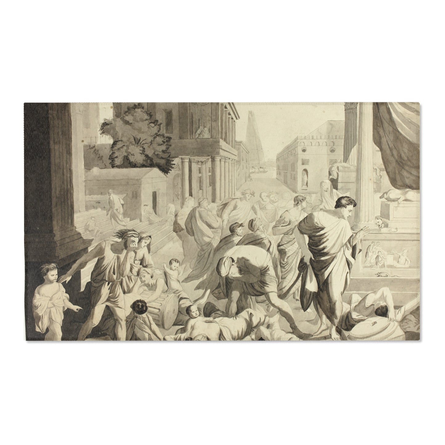 Nicolas Poussin - Plague of Ashdod | Area Rug