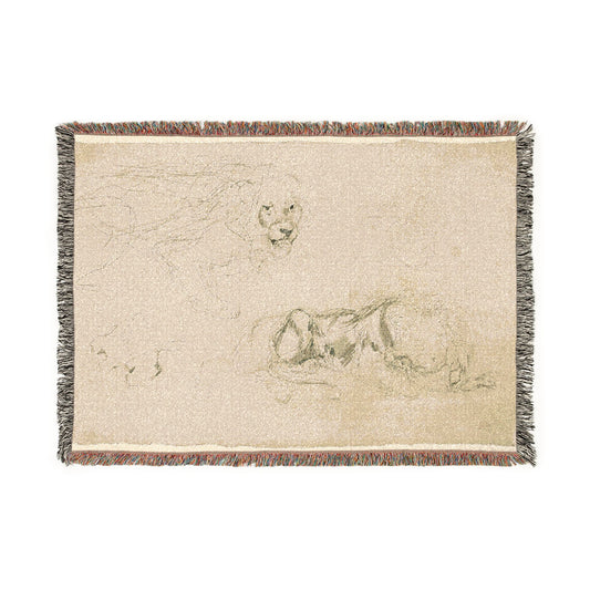 Studies of Lions — Delacroix Tapestry Blanket