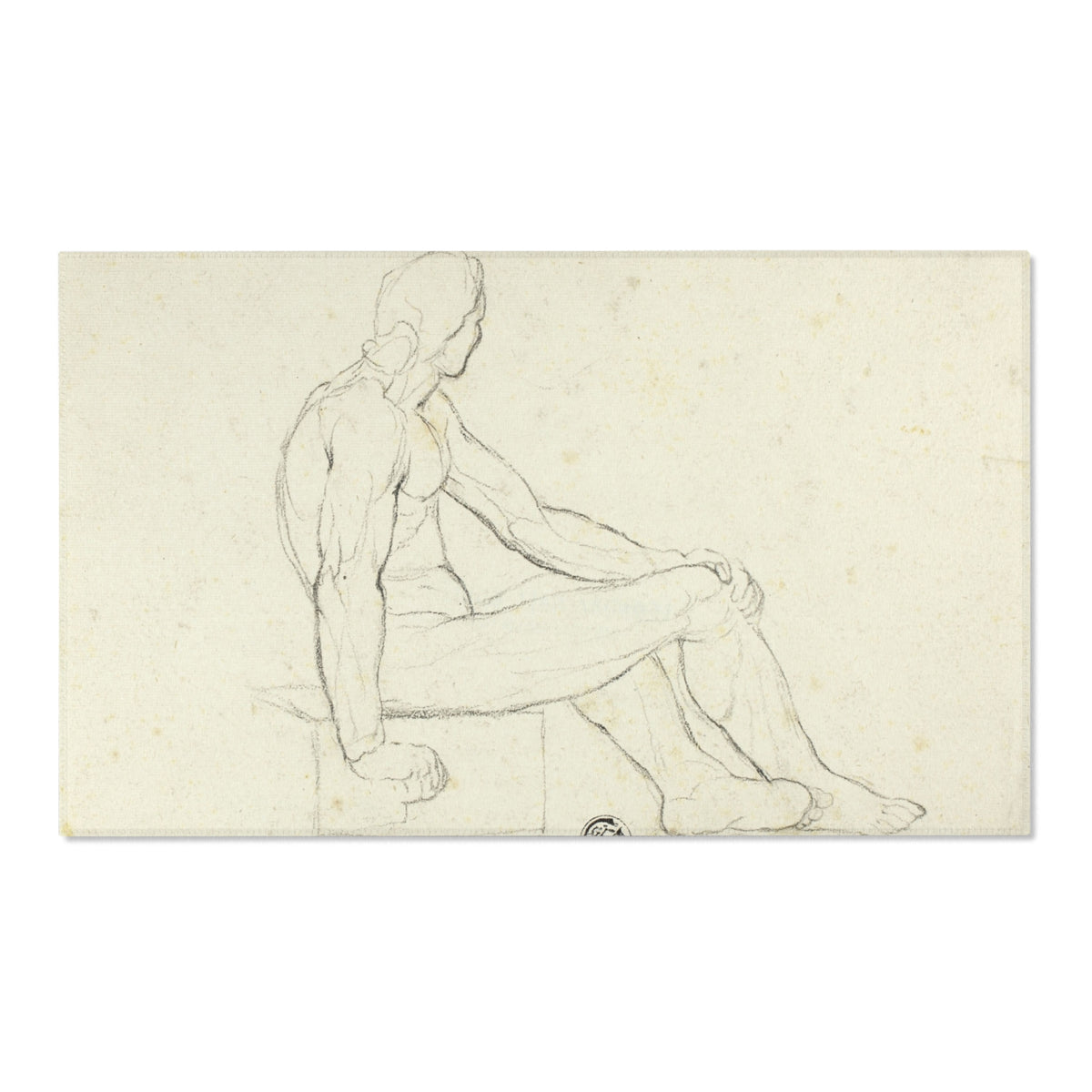 Seated Male Nude (style of David) Area Rug