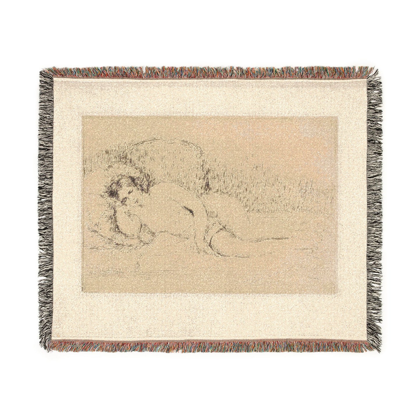 Pierre-Auguste Renoir - Woman Reclining, to the Left | Woven Tapestry Blanket