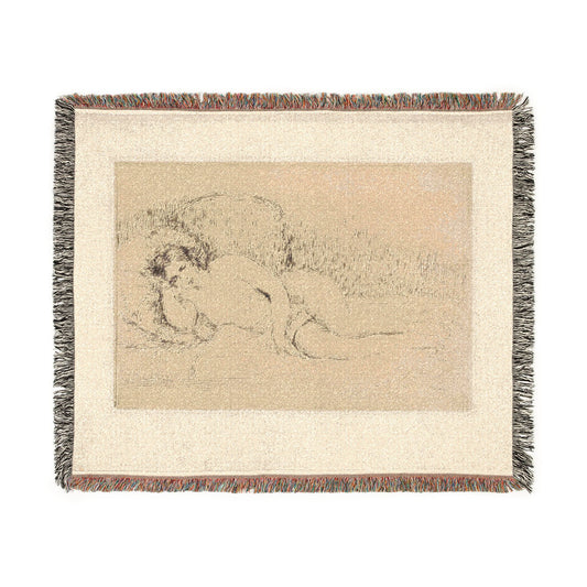 Woman Reclining, to the Left — Renoir Tapestry Blanket