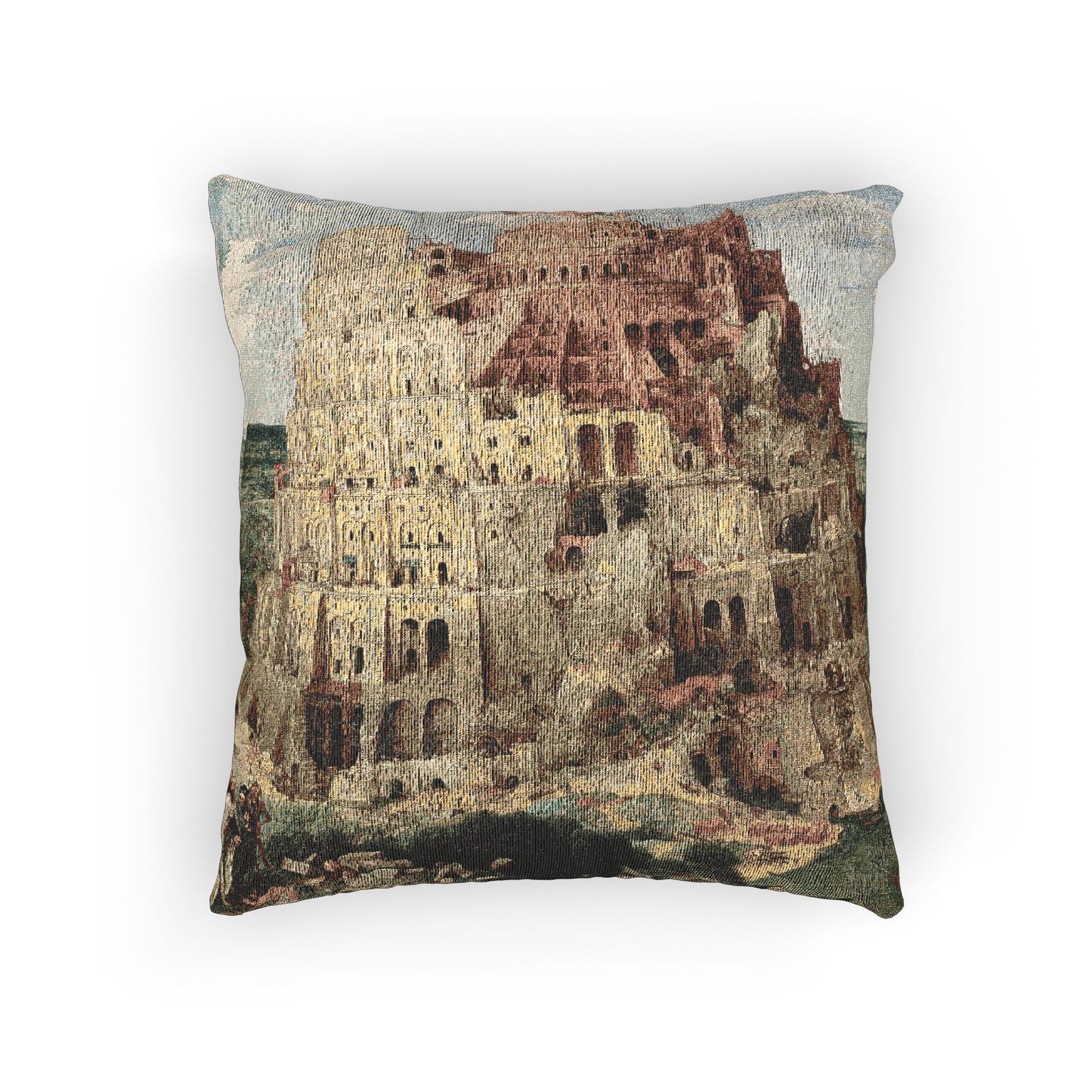 Pieter Bruegel the Elder - The Tower of Babel (Vienna) - Google Art Project - edited | Woven Pillow