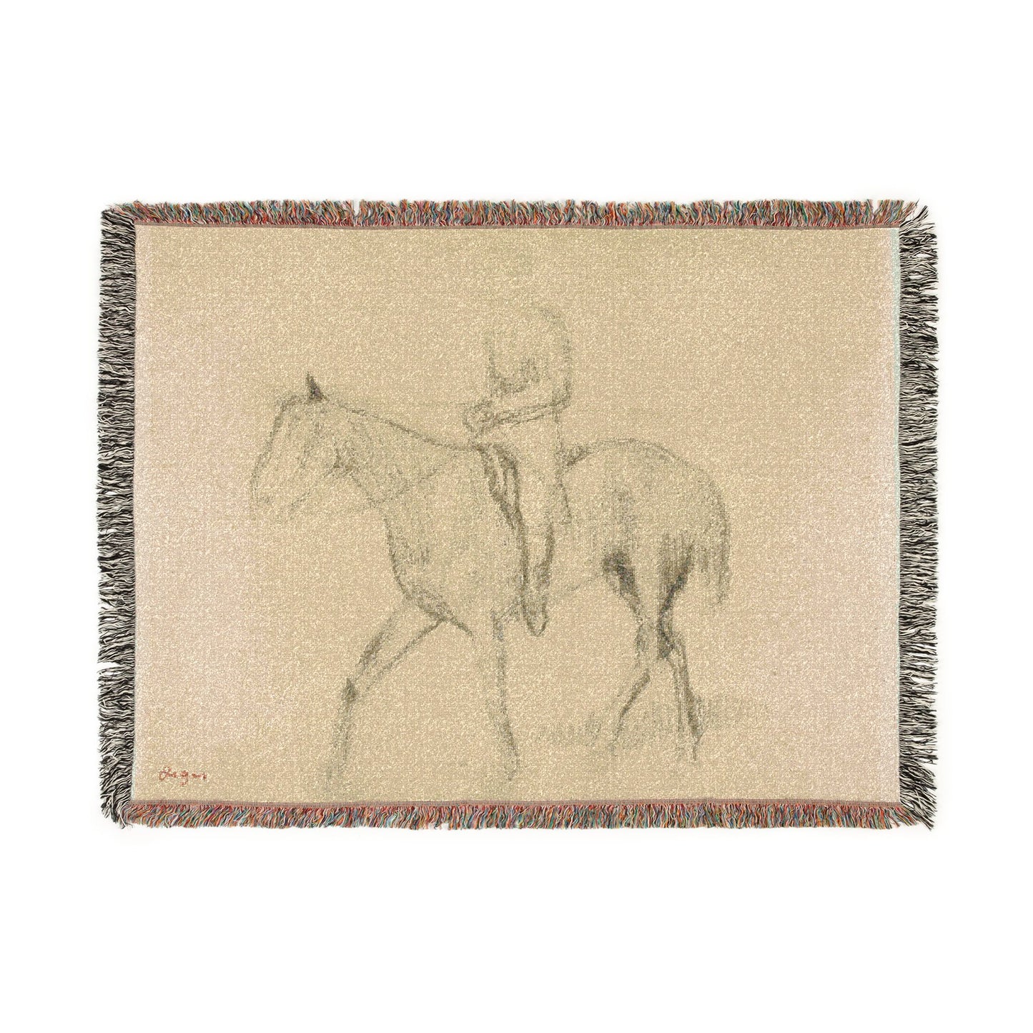 Hilaire Germain Edgar Degas - Horse and Rider | Woven Tapestry Blanket