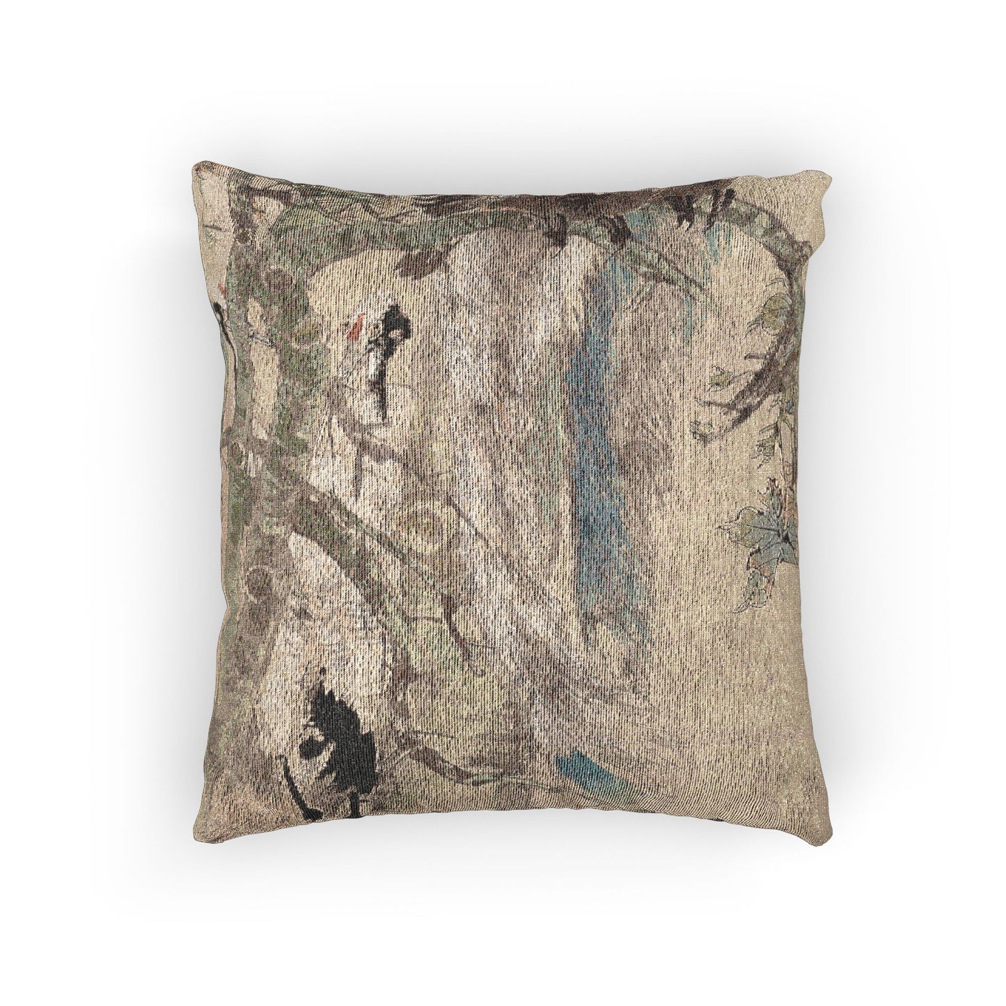 The Five Virtues Rooster Woven Pillow