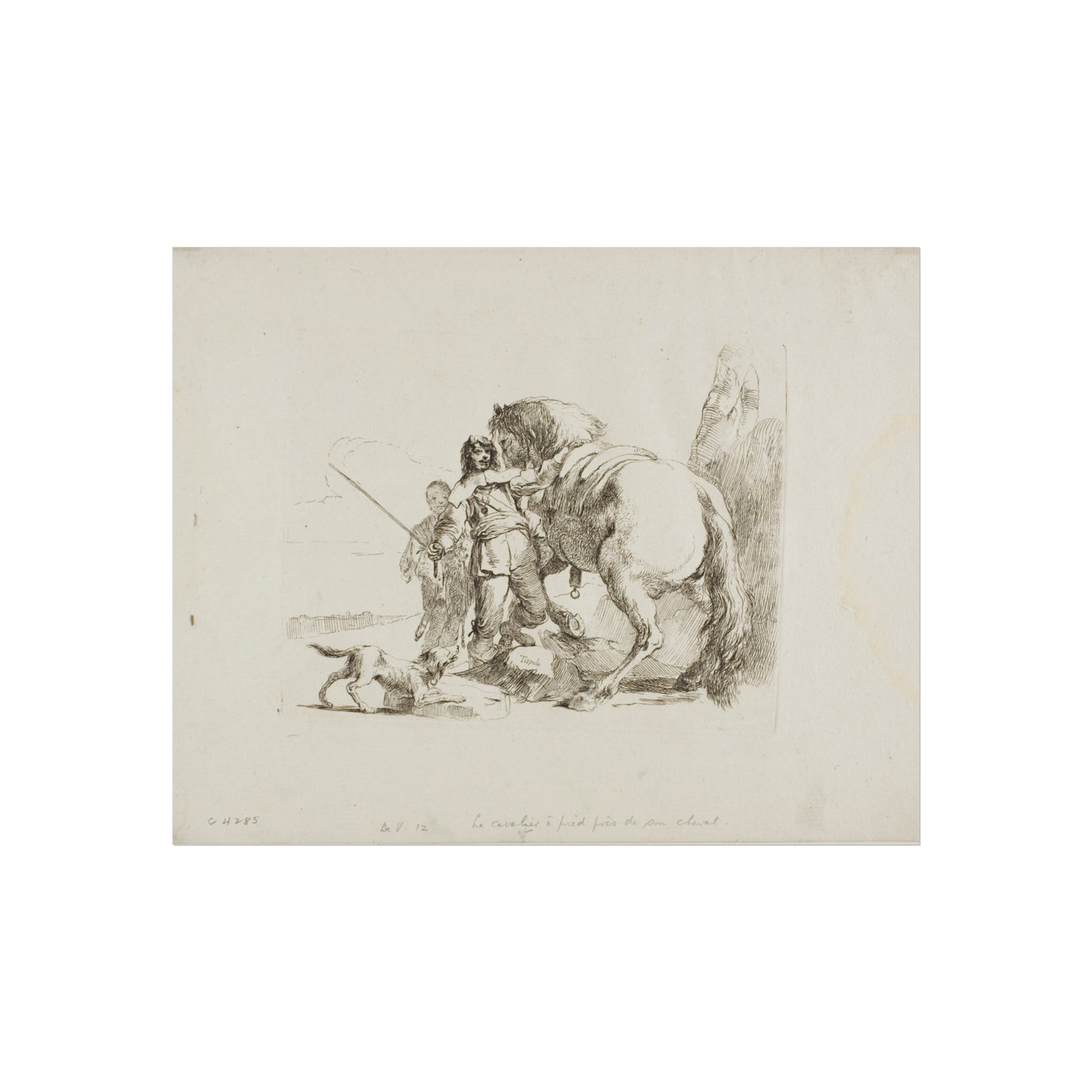 Giovanni Battista Tiepolo - The Rider Standing by His Horse, from Capricci | Fine Art Poster