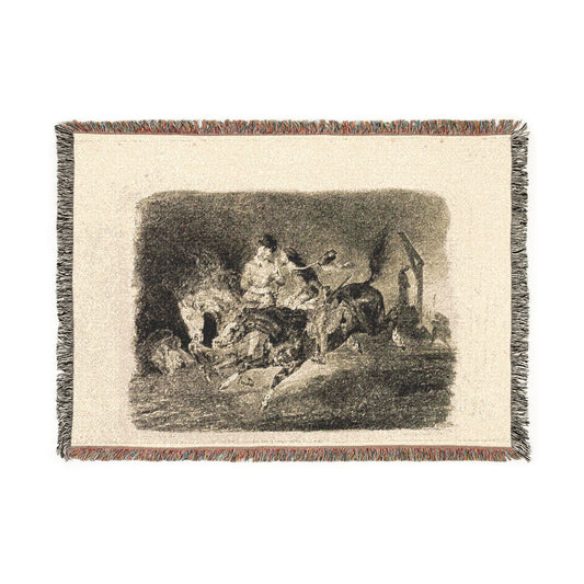 Faust and Mephistopheles Galloping — Delacroix Tapestry Blanket