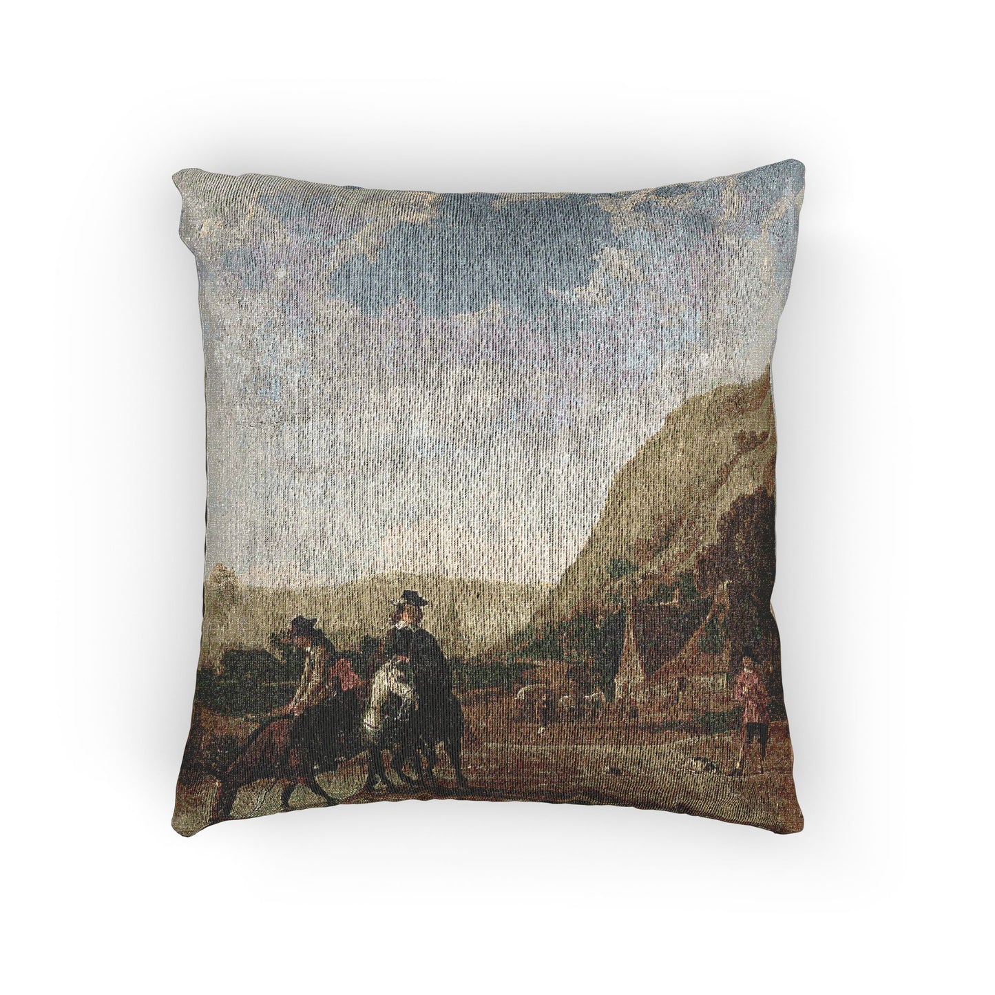 Aelbert Cuyp - Rivierlandschap met ruiters - Google Art Project | Woven Pillow