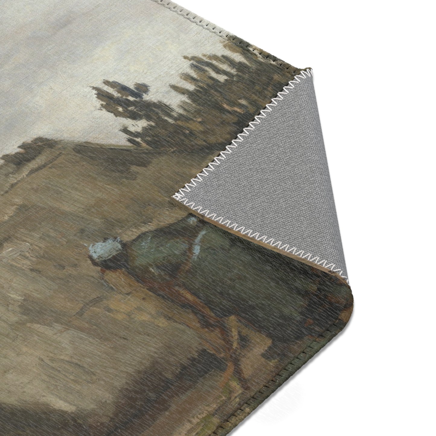 Vincent van Gogh - A Peasant Woman Digging in Front of Her Cottage | Area Rug