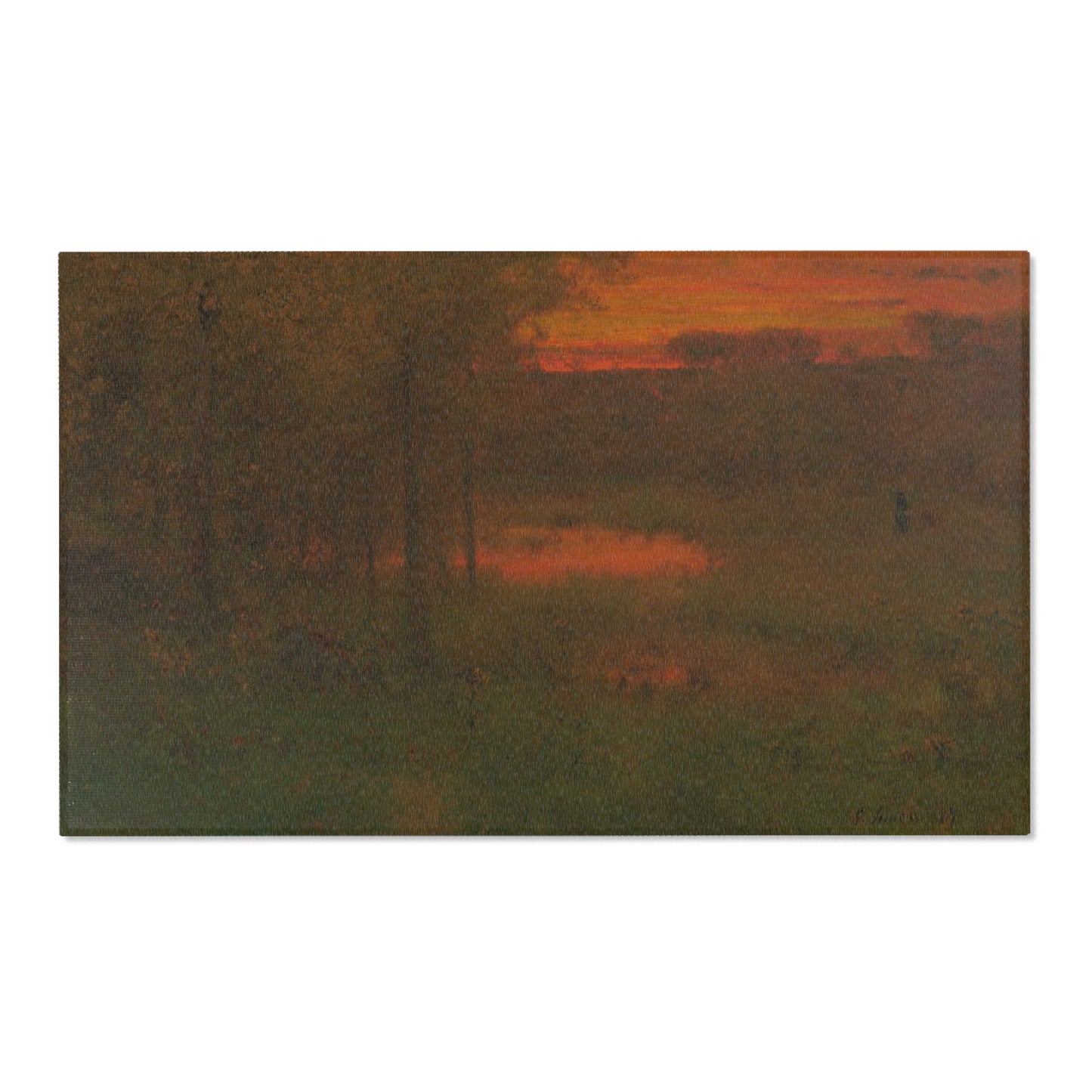 George Inness - Landscape, Sunset | Area Rug