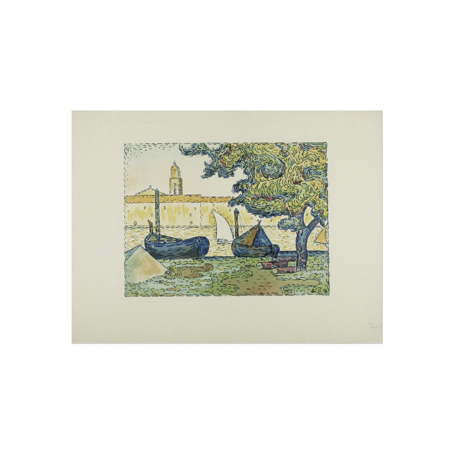 Paul Signac - The Port of St. Tropez II, from the seventh album of L'Estampe originale | Fine Art Poster
