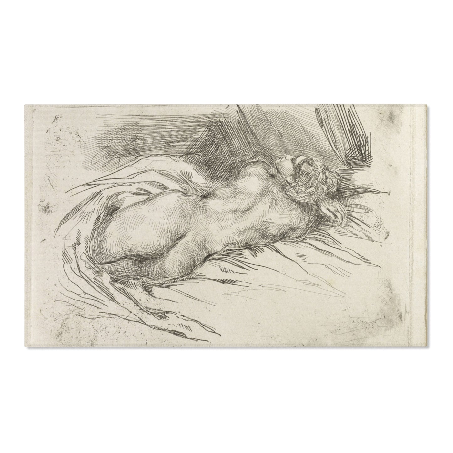 Eugène Delacroix - Study of a Woman Seen from the Back | Area Rug