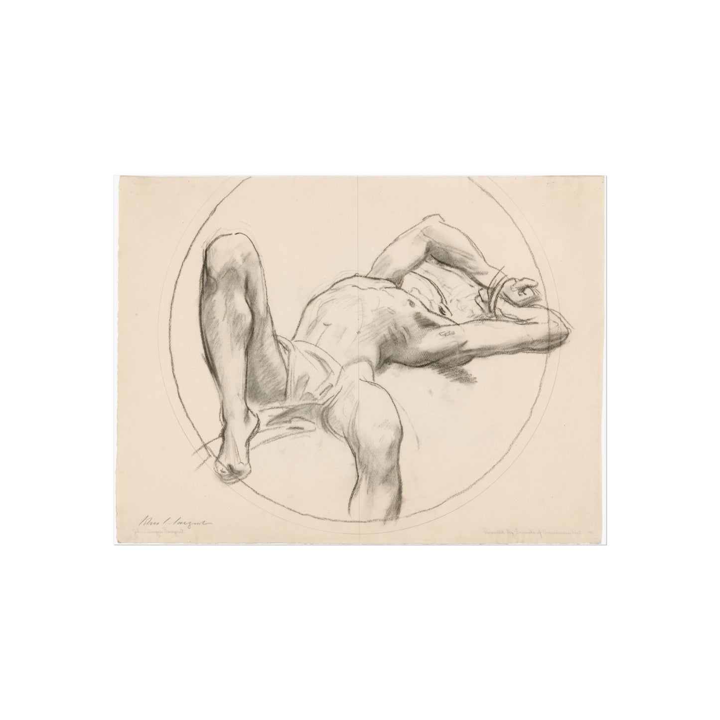 John Singer Sargent - Bound Man (recto); Sketch of Bound Man (verso) | Fine Art Poster