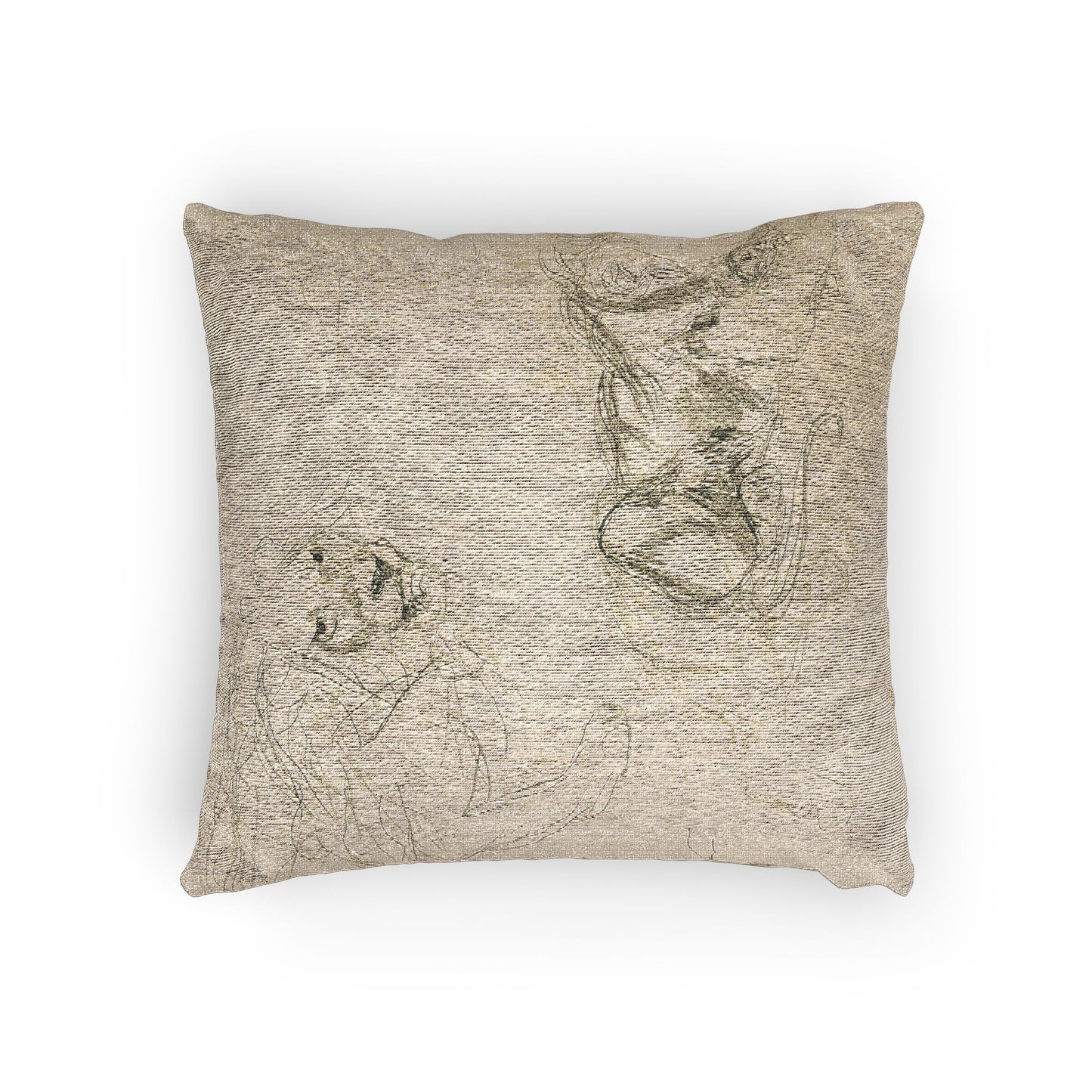 Eugène Delacroix - Studies of Lions | Woven Pillow
