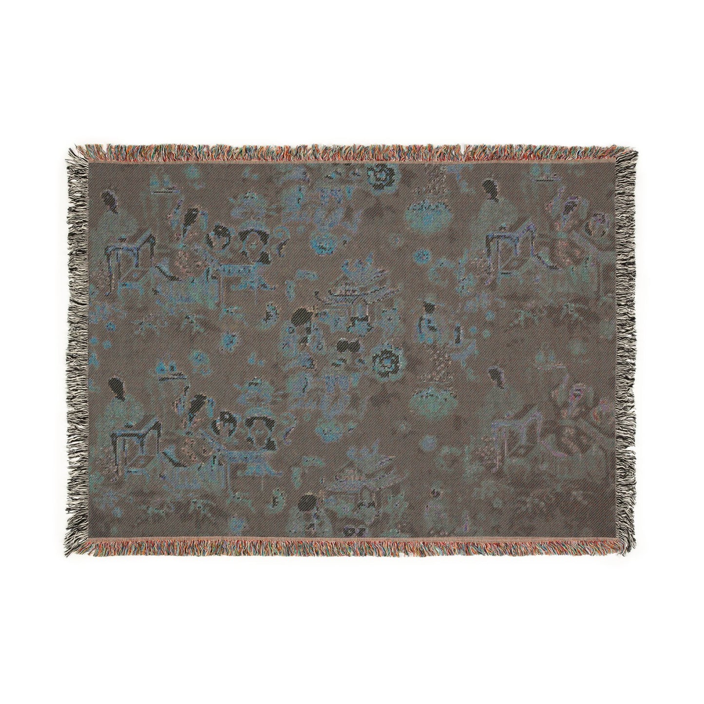 002_a-chinese-tea-party-furnishing-fabric | Woven Tapestry Blanket