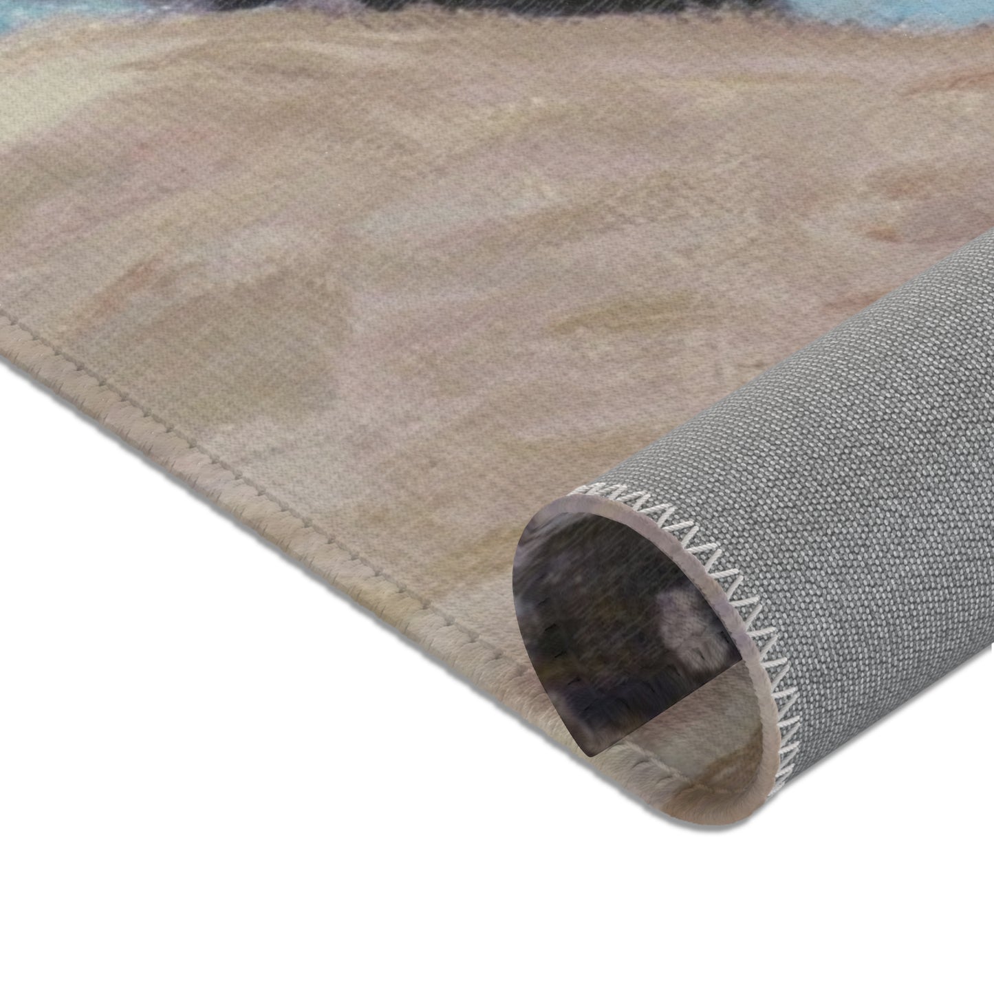Alfred Sisley - The Seine at Port-Marly, Piles of Sand | Area Rug