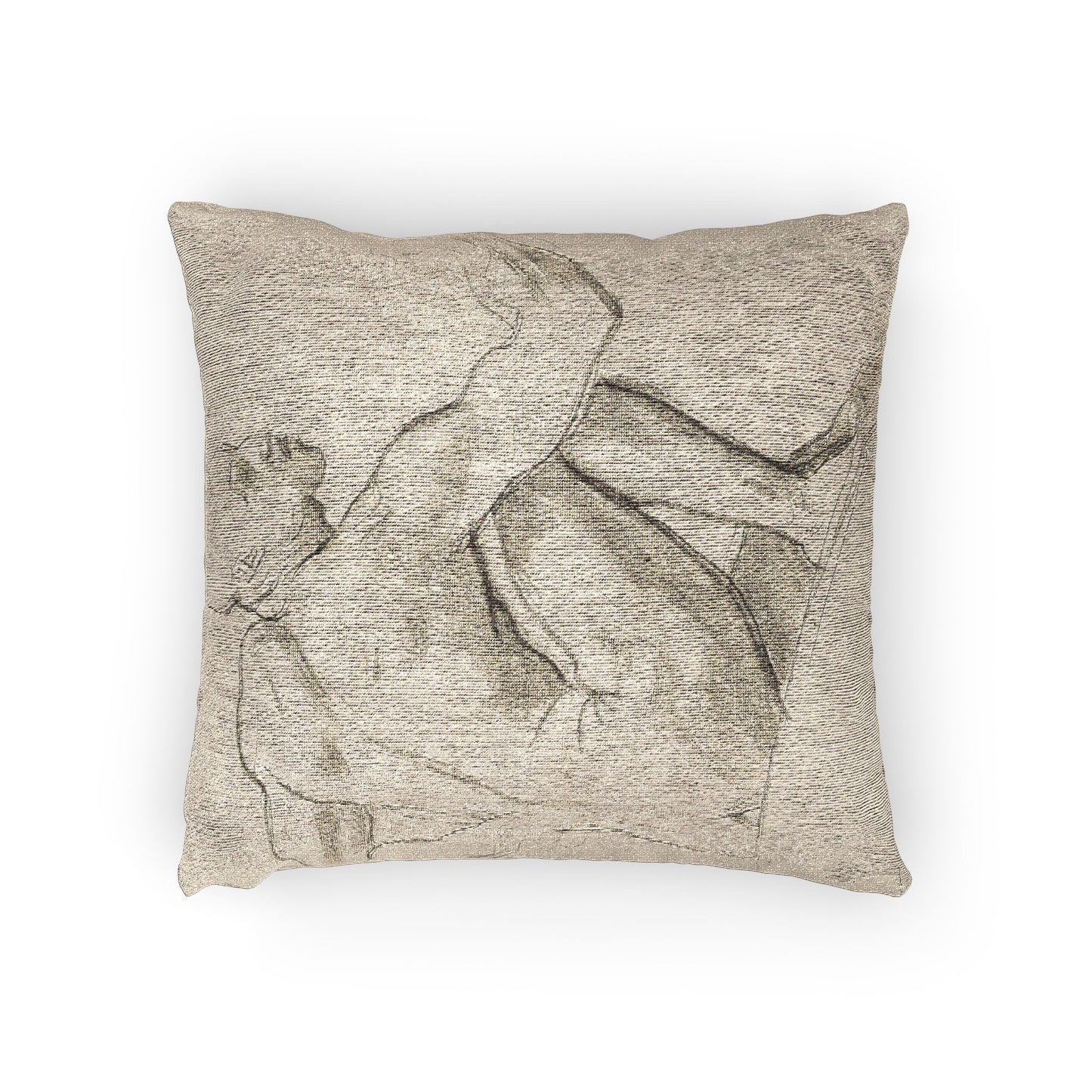 John Singer Sargent - Seated Male Nude | Woven Pillow