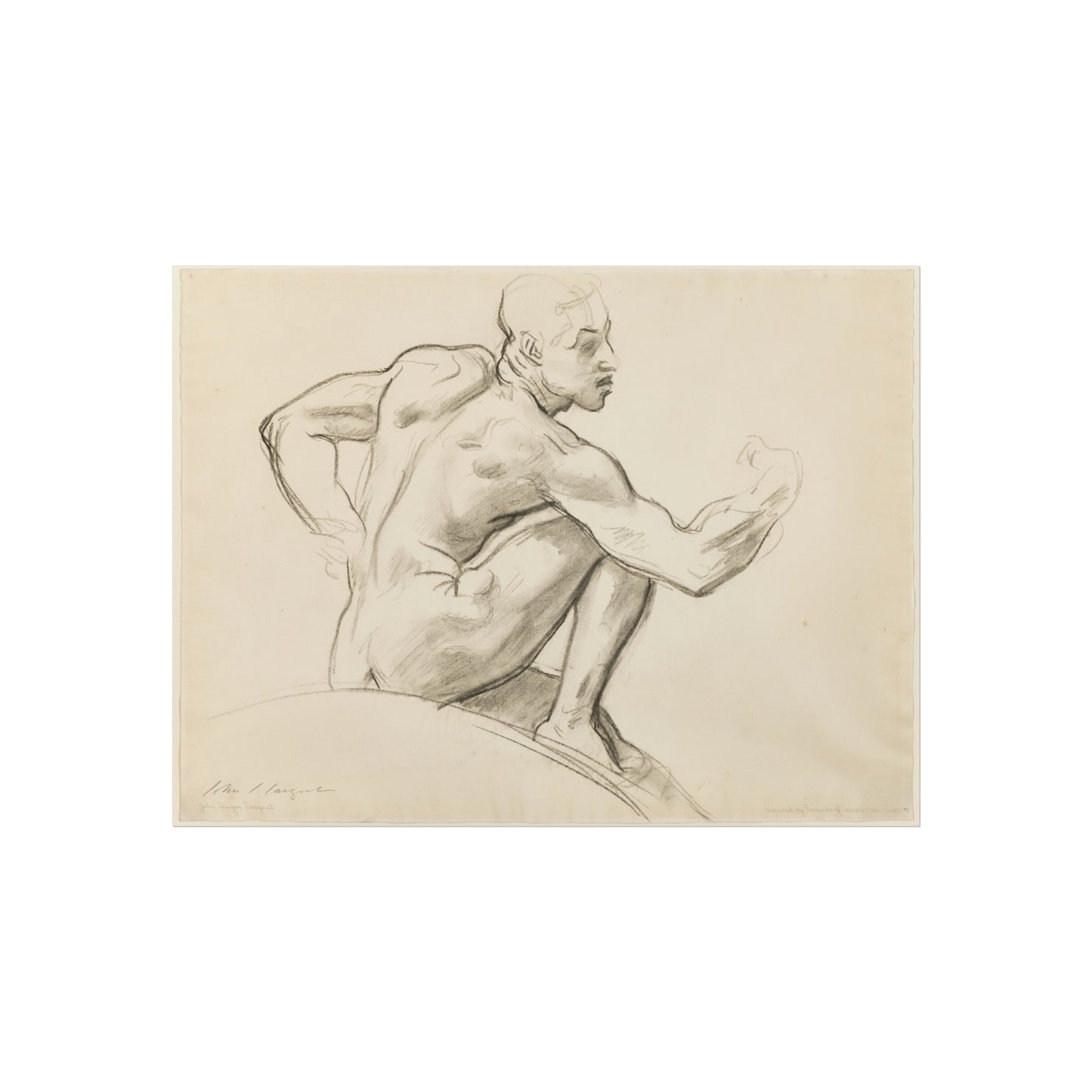 John Singer Sargent - Seated Male Nude | Fine Art Poster