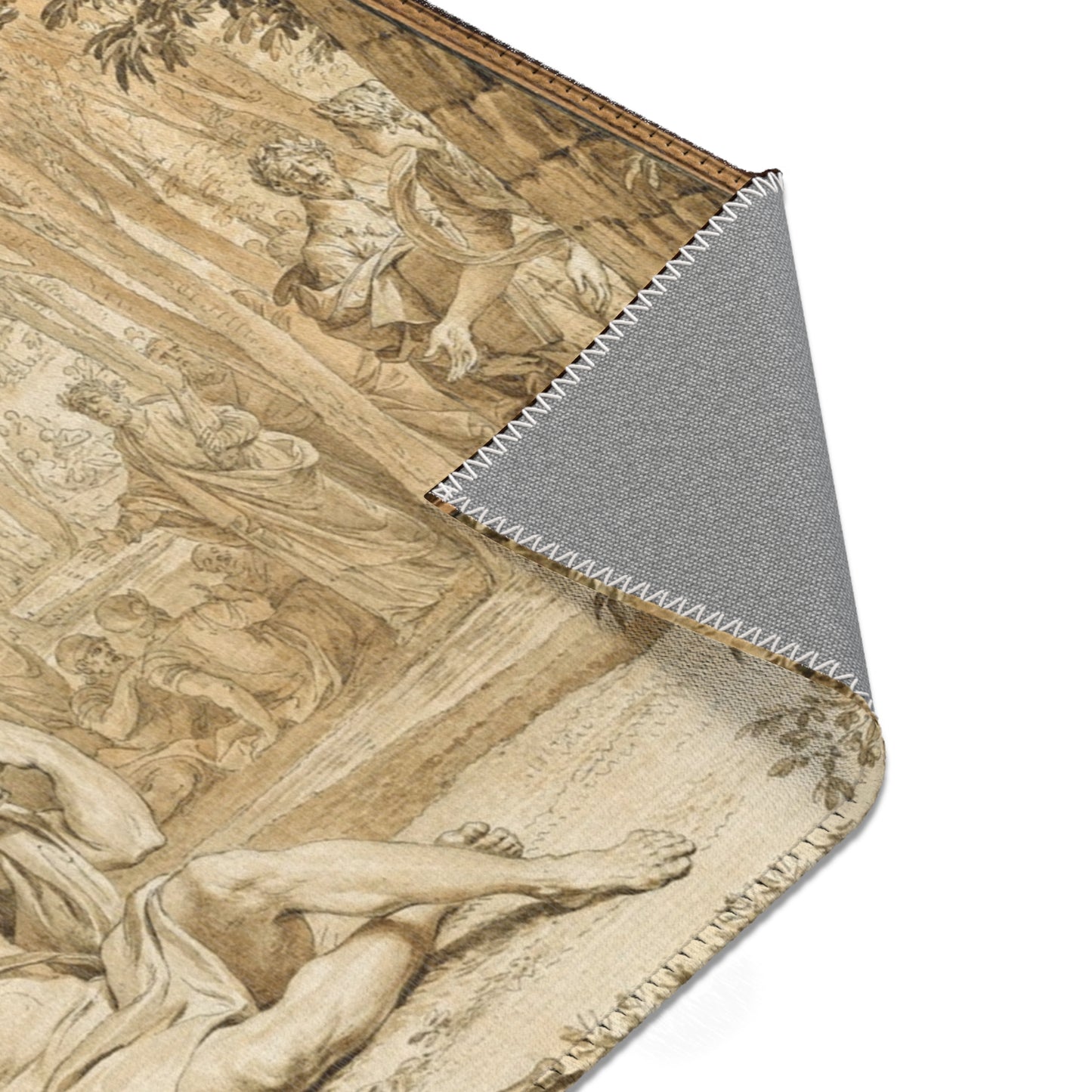 Jean Michel Moreau - The Arrival of Jean-Jacques Rousseau to the Champs-Élysées | Area Rug