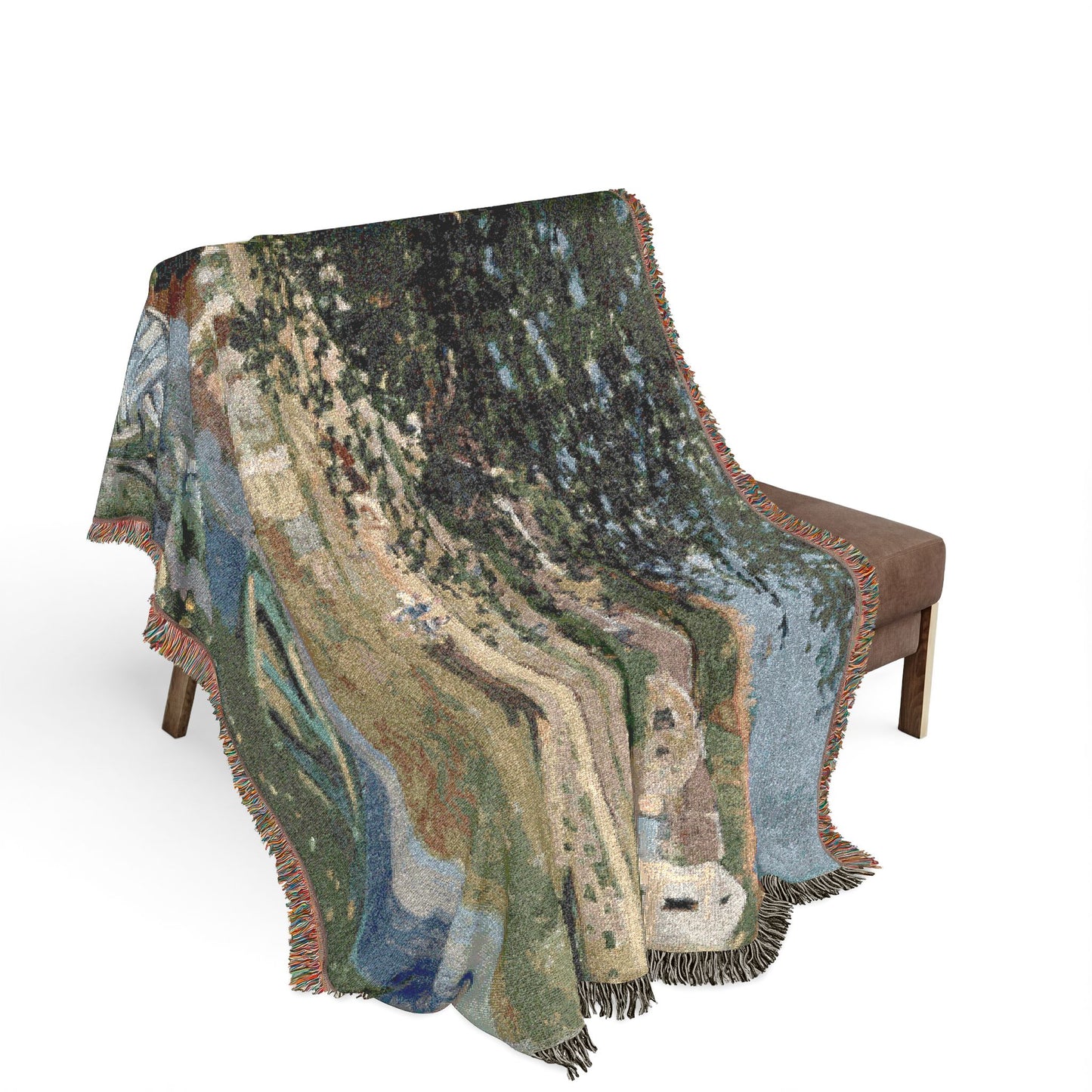 Claude Monet - On the Bank of the Seine, Bennecourt | Woven Tapestry Blanket