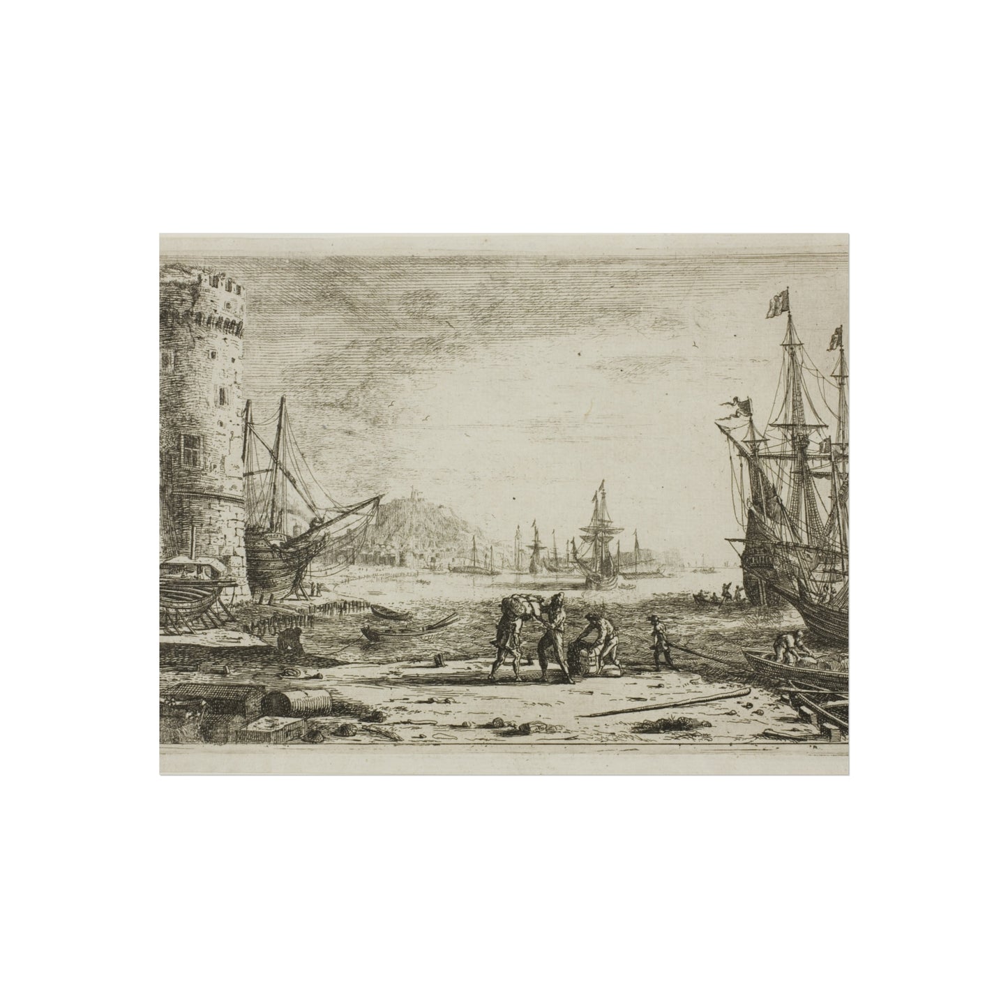 Claude Lorrain - Harbor with a Large Tower | Fine Art Poster