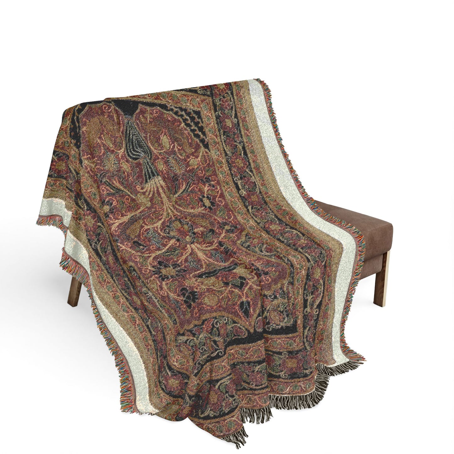 Royal Round Tent made for Muhammad Shah (wall panel with one design unit) Woven Throw Blanket