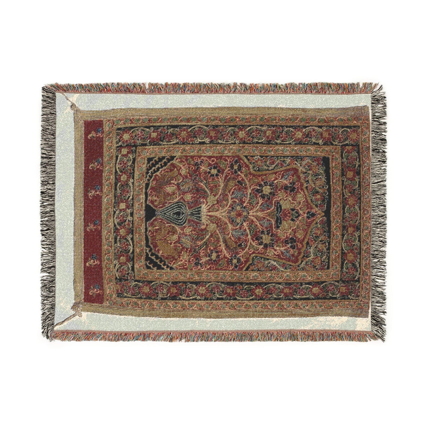 Royal Round Tent made for Muhammad Shah (wall panel with one design unit) Woven Throw Blanket