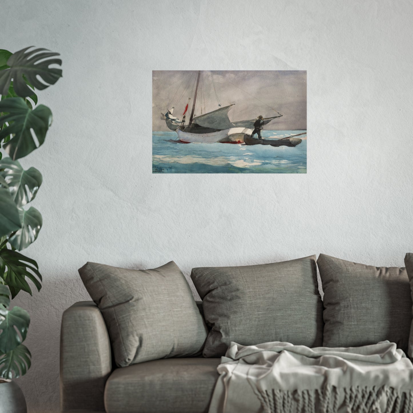 Winslow Homer - Stowing Sail | Fine Art Poster