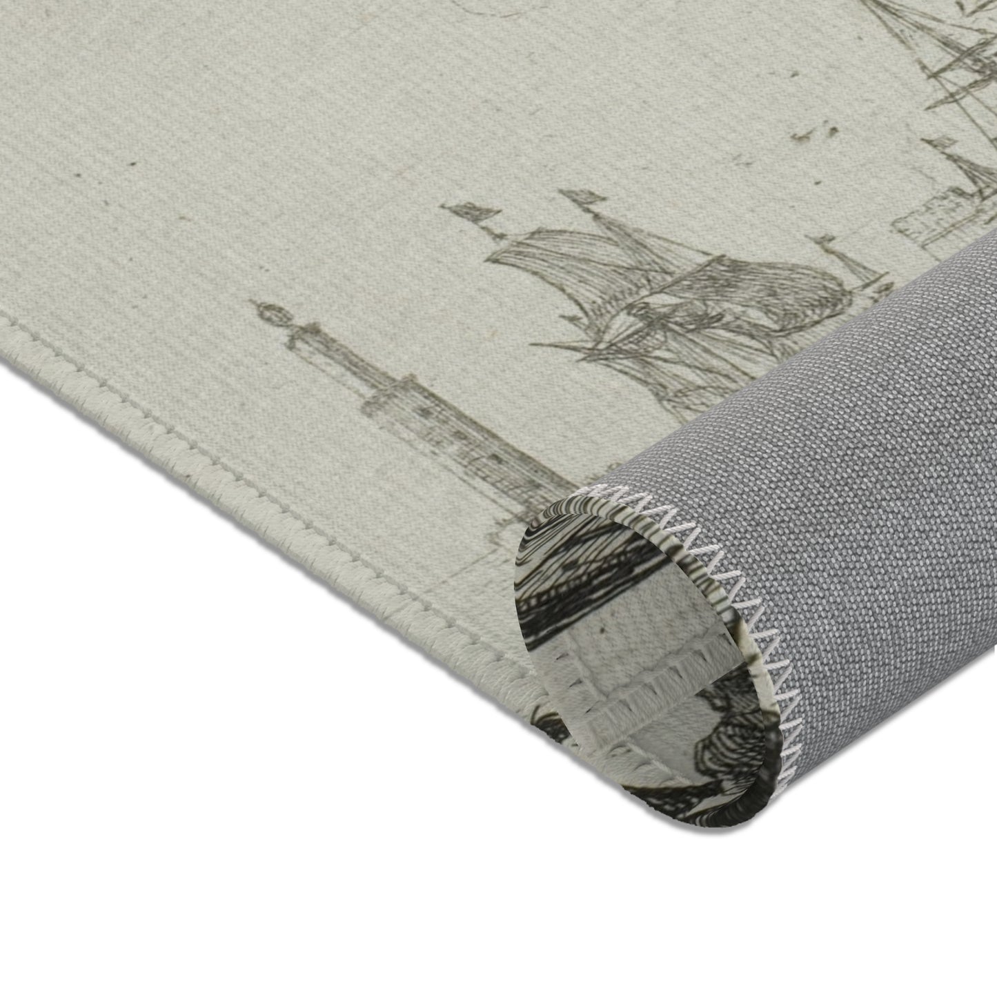 Claude Lorrain - Harbor Scene with a Lighthouse | Area Rug