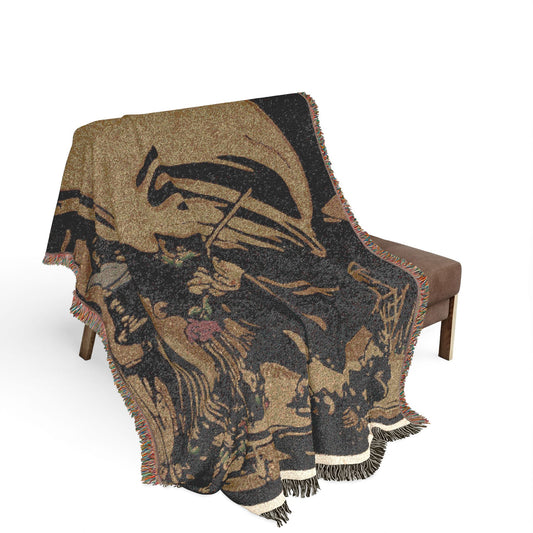 London Types: Flower Girl Woven Throw Blanket