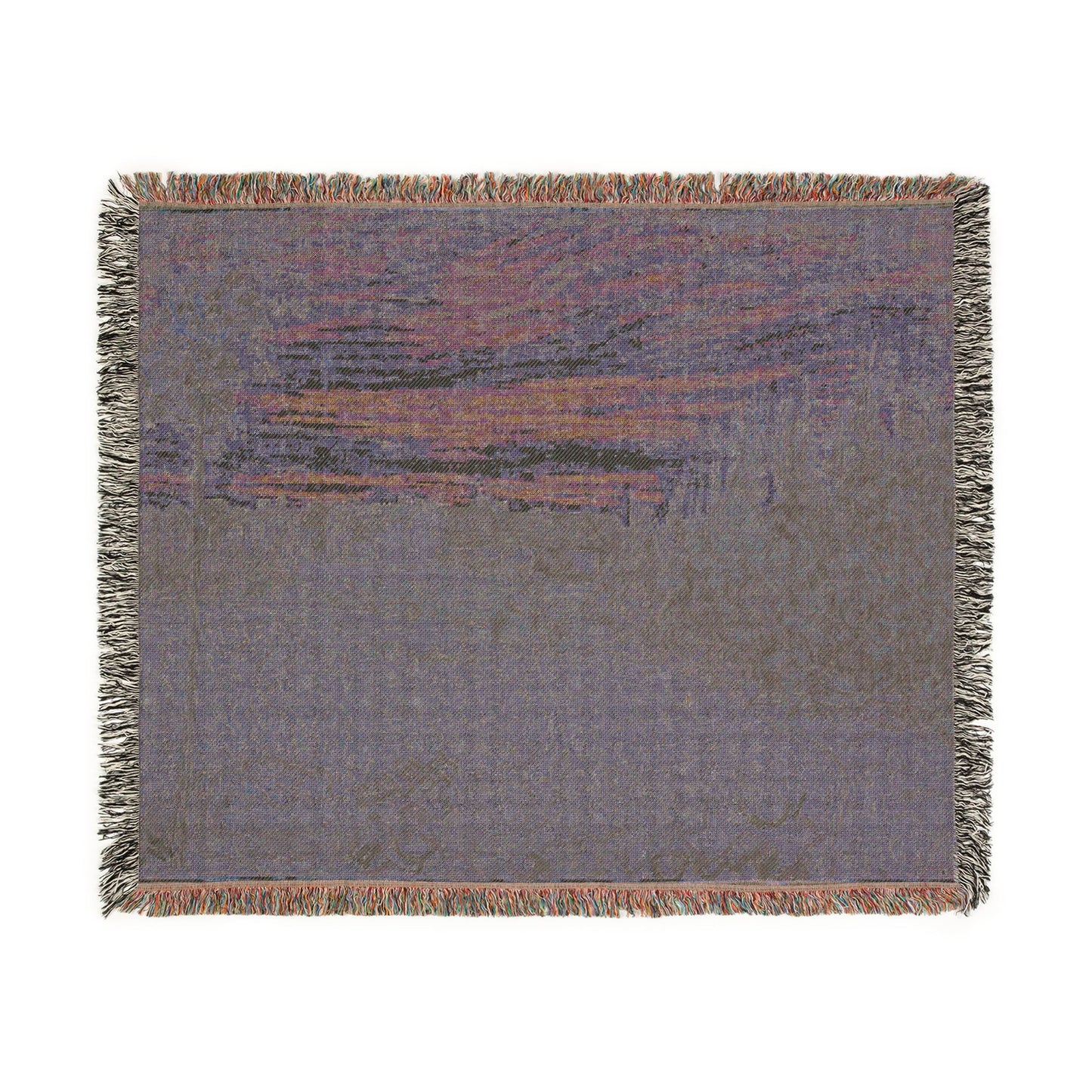 Vincent van Gogh - Cottages with a Woman Working in the Middle Ground | Woven Tapestry Blanket