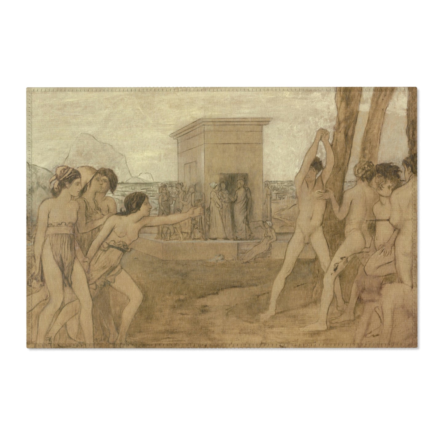 Hilaire Germain Edgar Degas - Young Spartan Girls Challenging Boys | Area Rug
