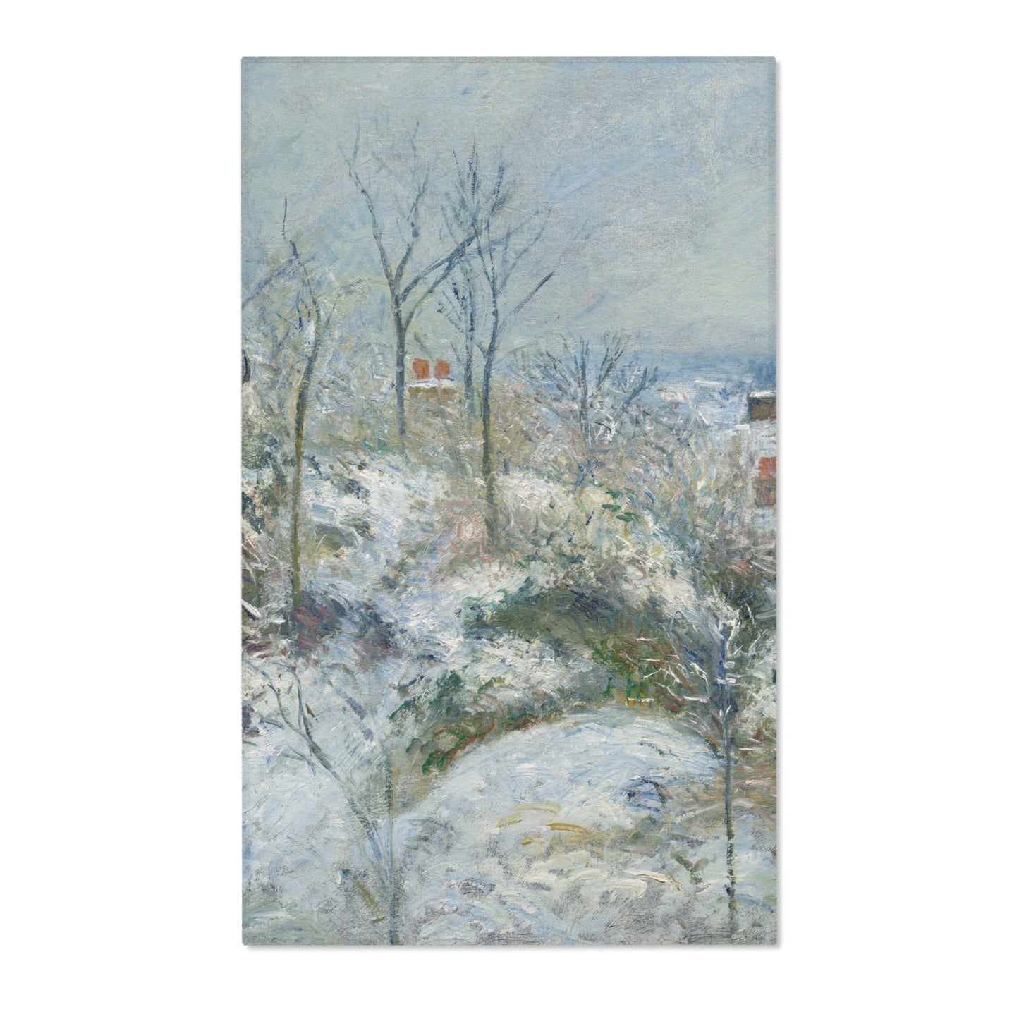 Camille Pissarro - Rabbit Warren at Pontoise, Snow | Area Rug