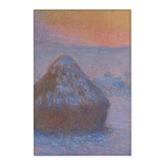 Stacks of Wheat (Sunset, Snow Effect) — Monet Area Rug