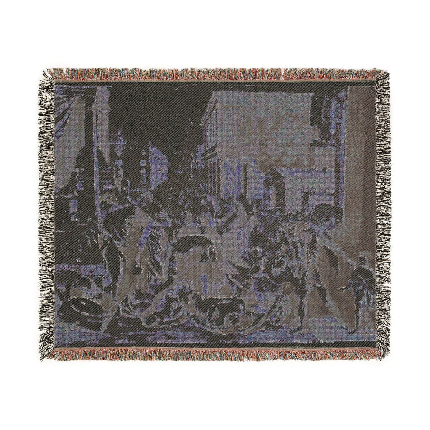 Nicolas Poussin - Plague of Ashdod | Woven Tapestry Blanket