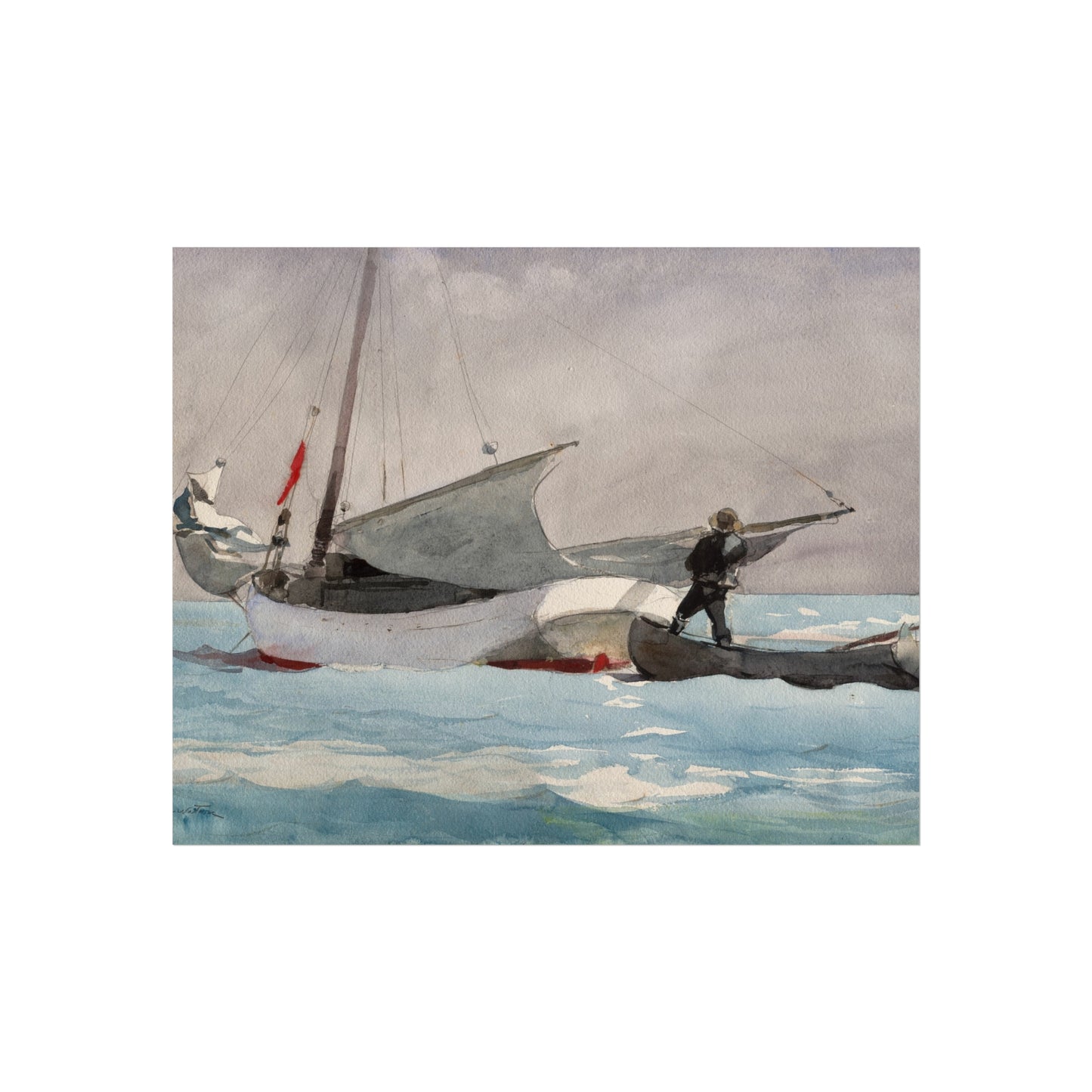 Winslow Homer - Stowing Sail | Fine Art Poster