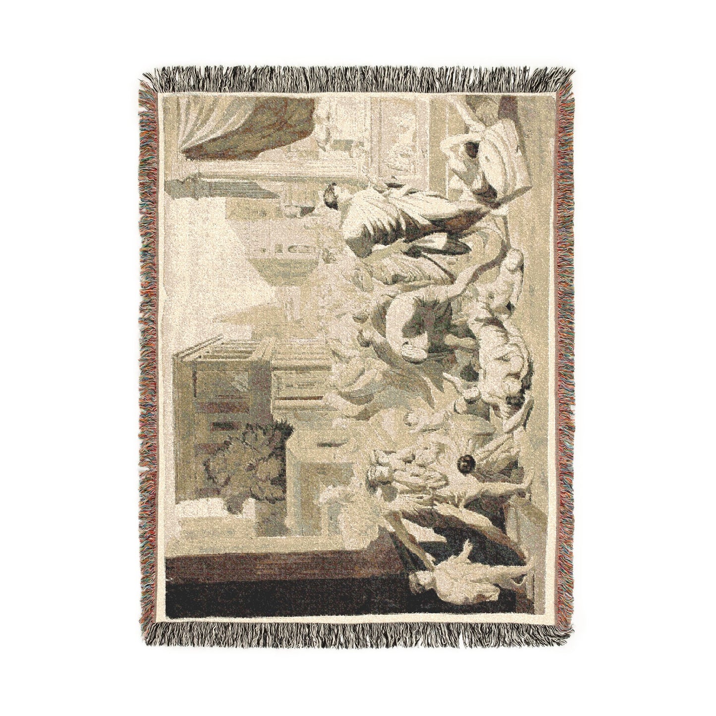 Nicolas Poussin - Plague of Ashdod | Woven Tapestry Blanket
