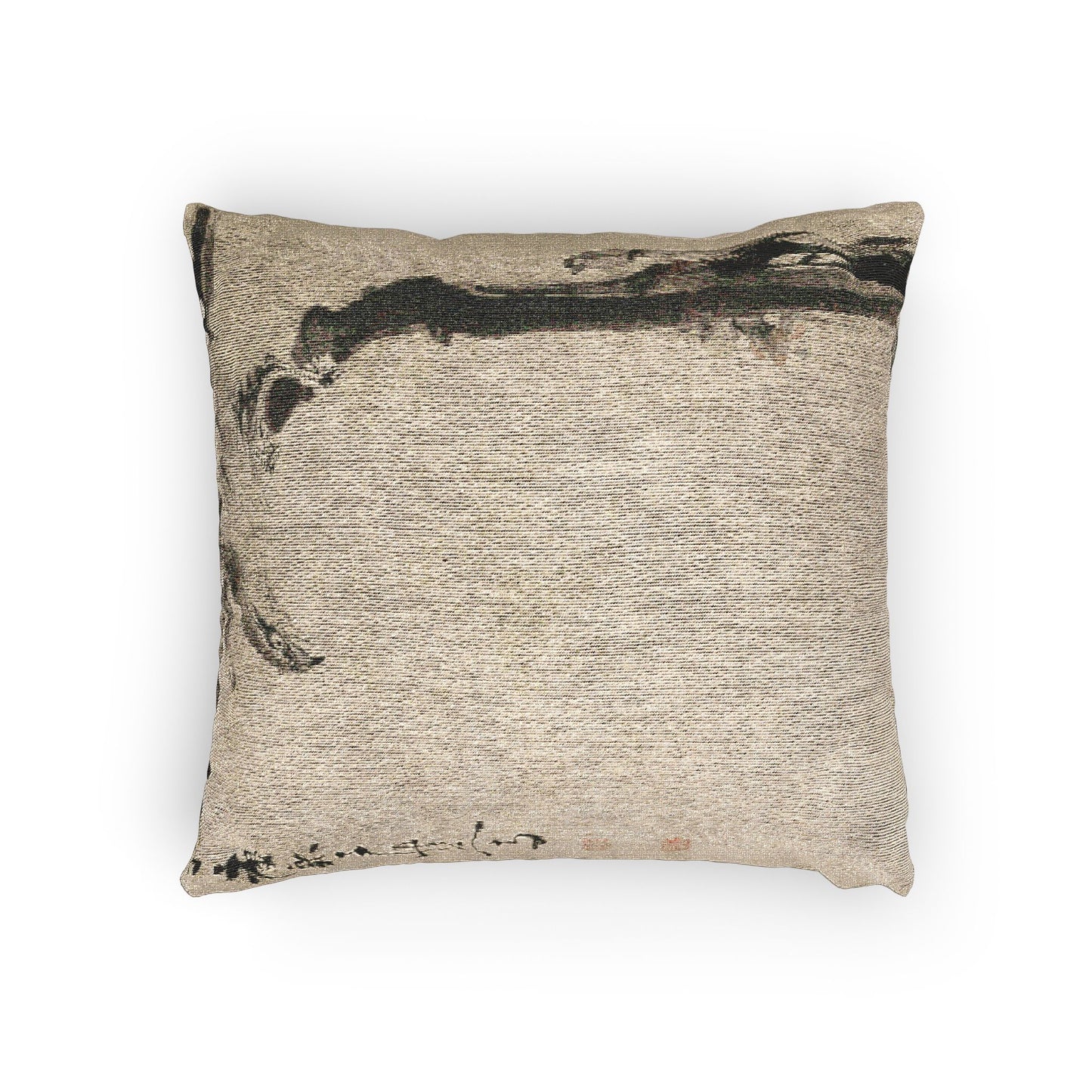 Eagle on a Tree Trunk Woven Pillow