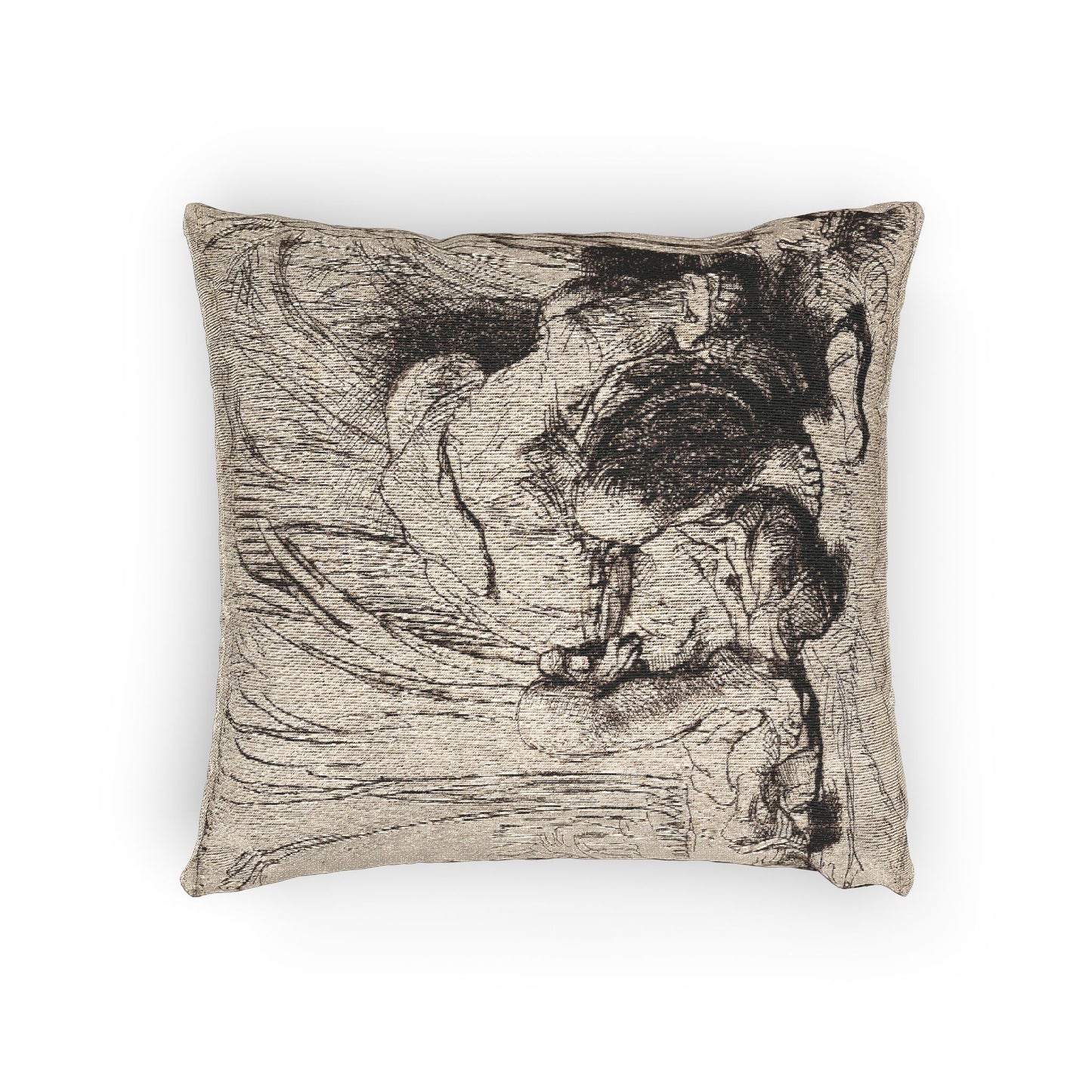 Rembrandt van Rijn - The Monk in the Cornfield | Woven Pillow